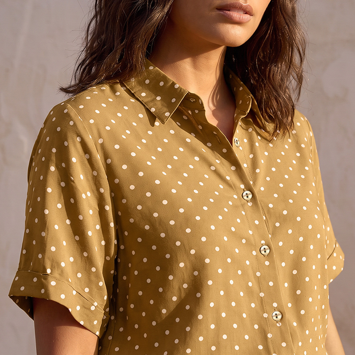 Splash Fav Regular Fit Rayon Shirt with Polka Dot Print-women-clothing-shirtsandblouses-shirts-image-6