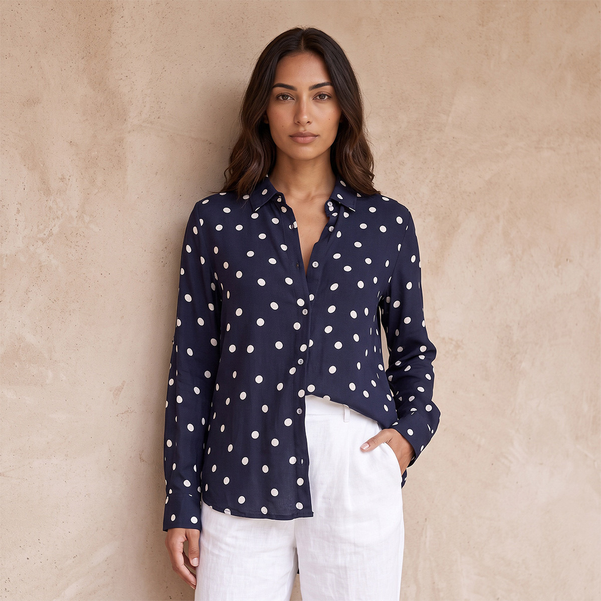 Splash Fav Viscose Shirt with Polka Dot Print-women-clothing-shirtsandblouses-shirts-image-1