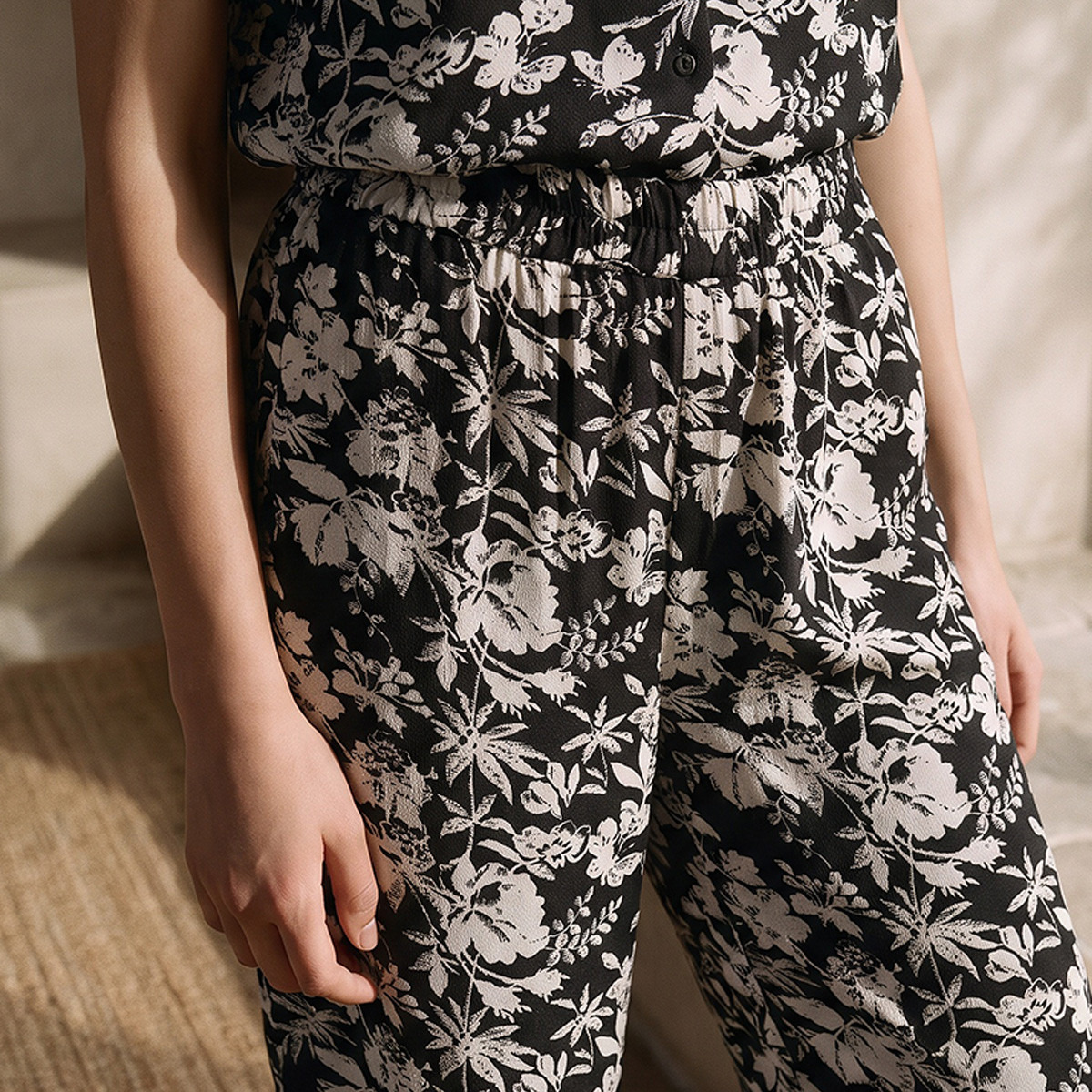 Pyjama Set Button-Down Shirt & Trousers Rayon-women-clothing-nightwear-pyjamas-longsets-image-7