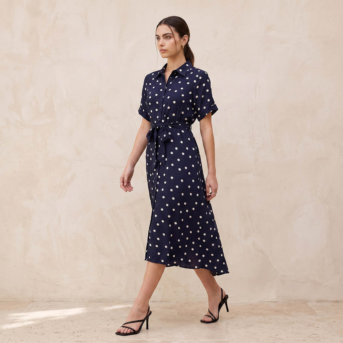 Splash Fav Rayon Shirt Dress with Polka Dot Print-women-clothing-dresses-image-1