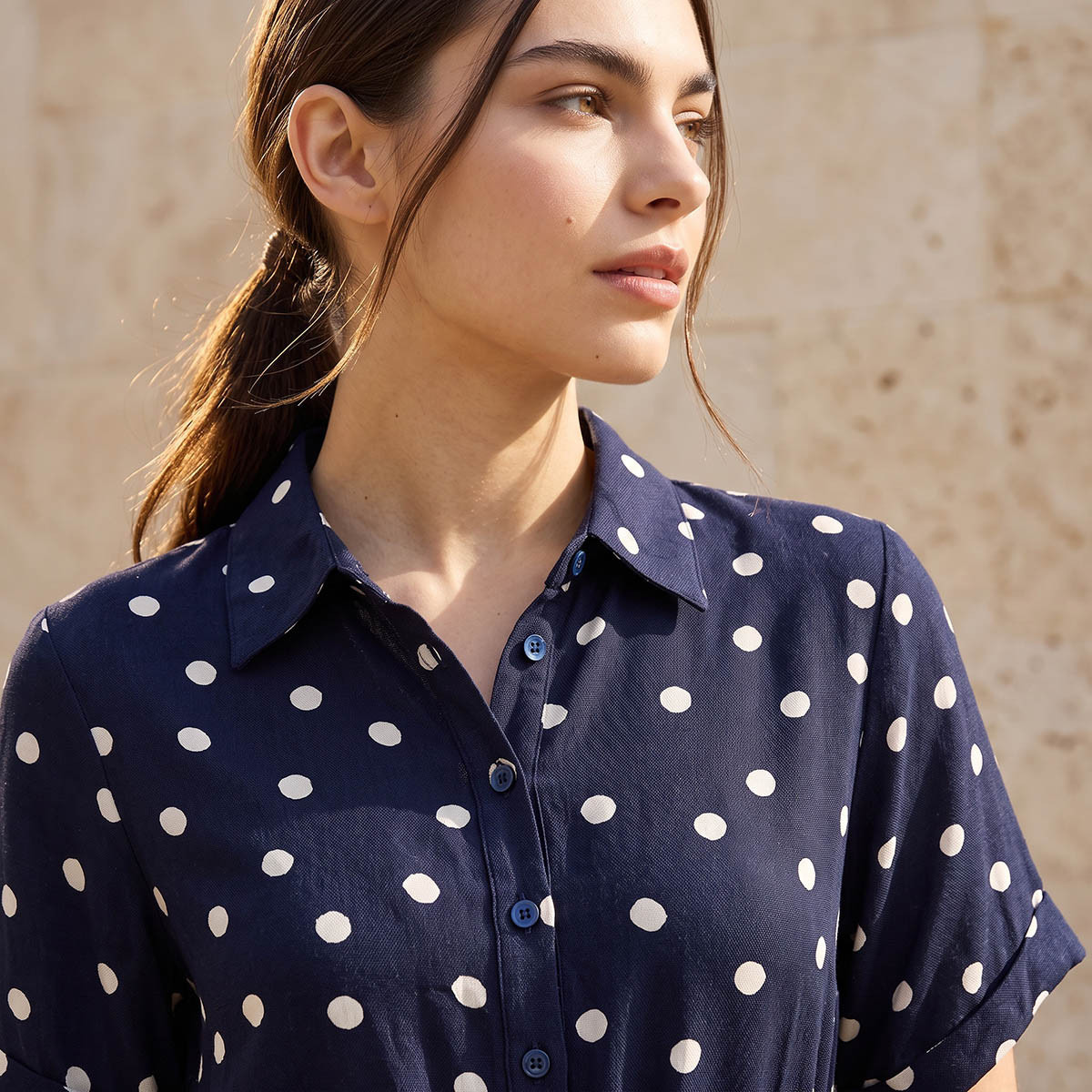 Splash Fav Rayon Shirt Dress with Polka Dot Print-women-clothing-dresses-image-2