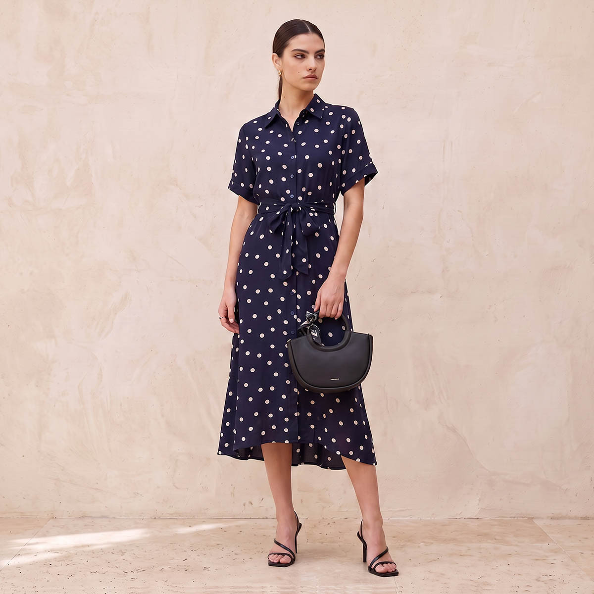 Splash Fav Rayon Shirt Dress with Polka Dot Print-women-clothing-dresses-image-3