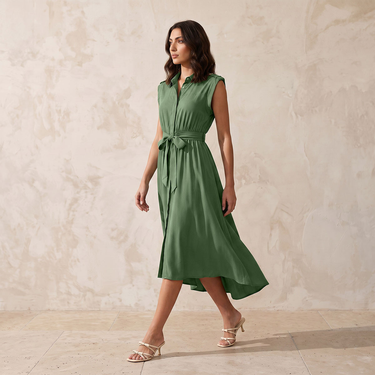 Splash Fav Midi Shirt Dress with Belt-women-clothing-dresses-image-1