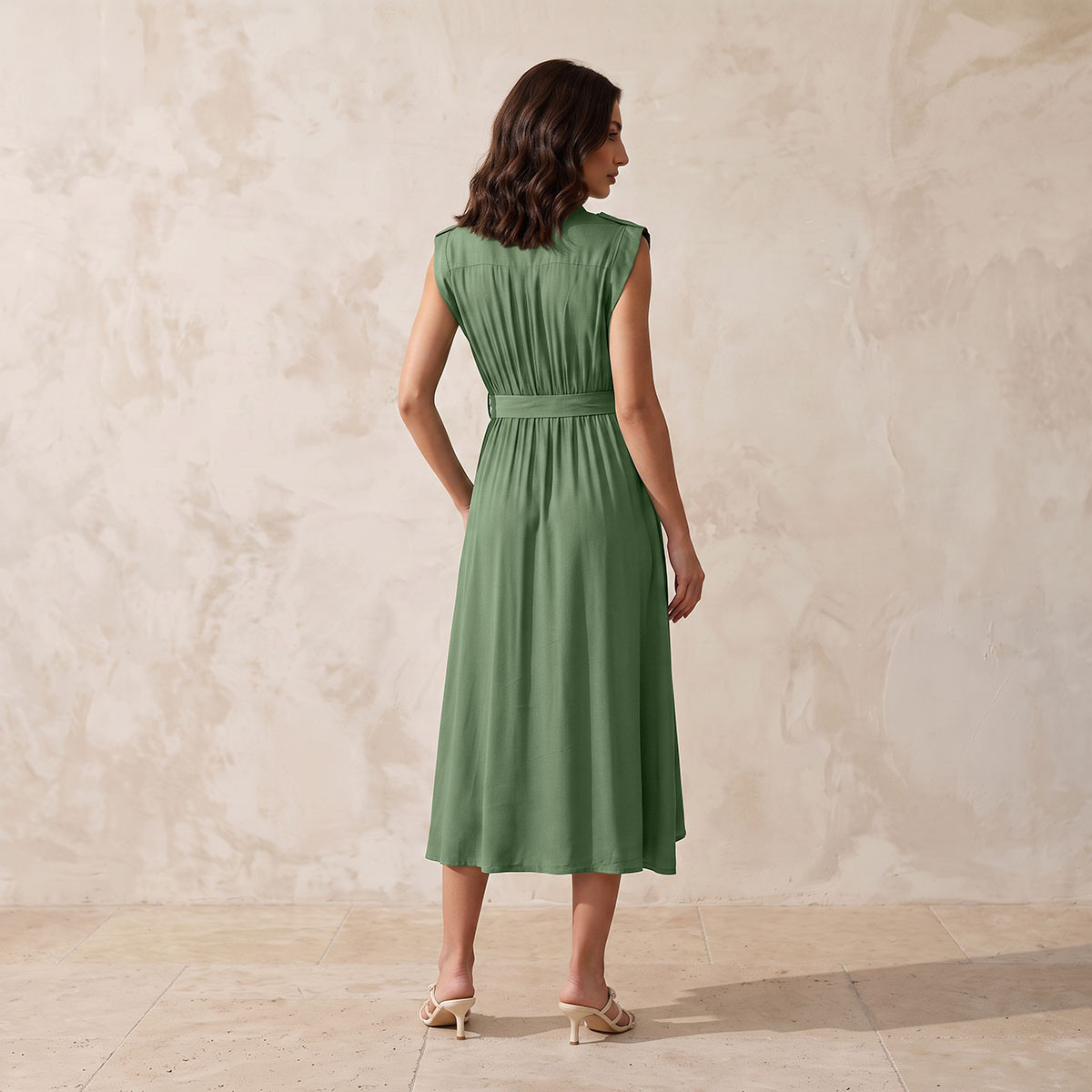 Splash Fav Midi Shirt Dress with Belt-women-clothing-dresses-image-2