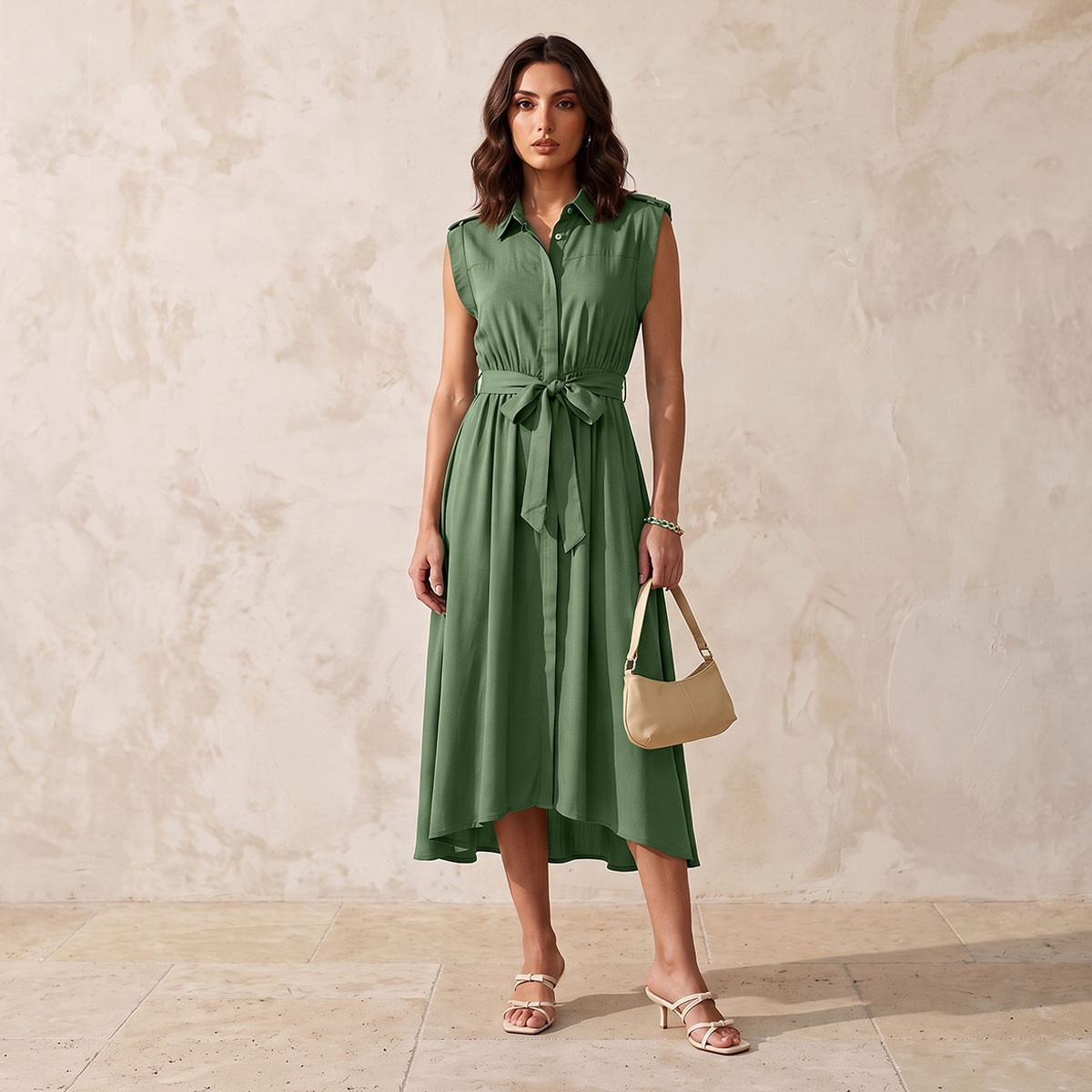Splash Fav Midi Shirt Dress with Belt-women-clothing-dresses-image-3