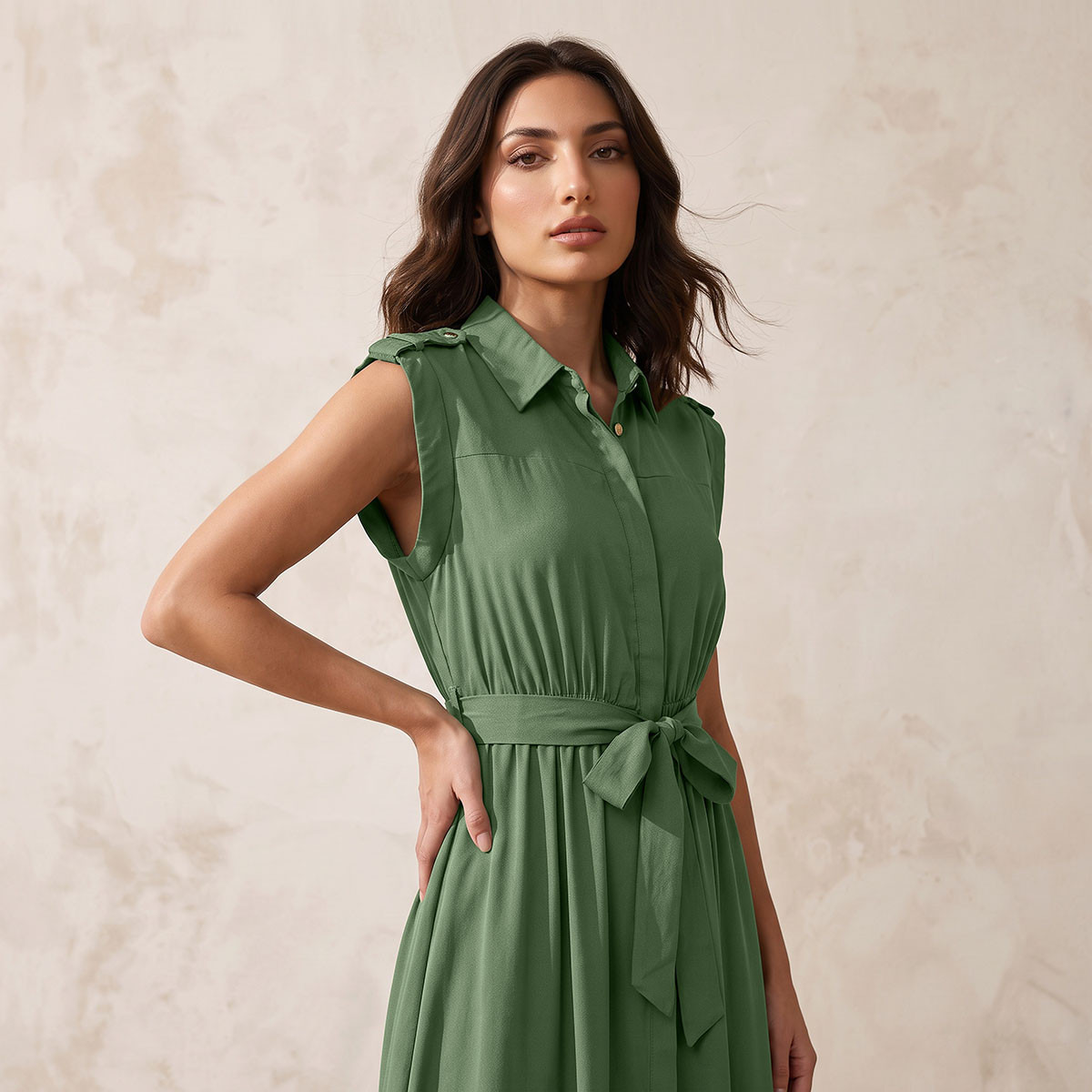Splash Fav Midi Shirt Dress with Belt-women-clothing-dresses-image-5