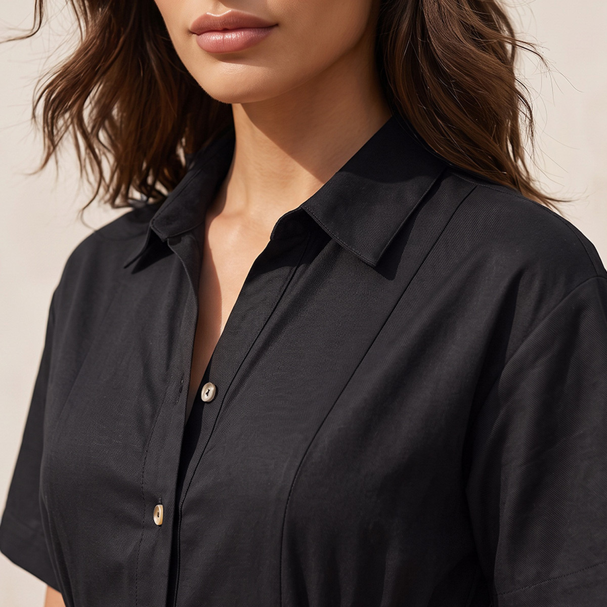 Splash Fav Midi Viscose Shirt Dress with Button Down Placket-women-clothing-dresses-image-5