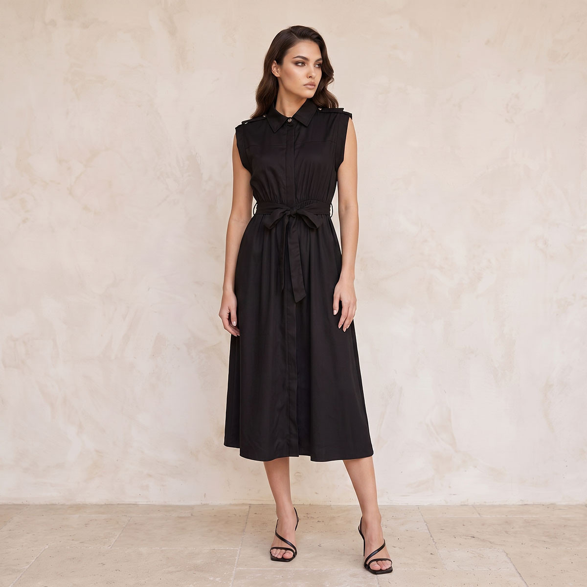 Splash Fav Midi Shirt Dress with Belt-women-clothing-dresses-image-1