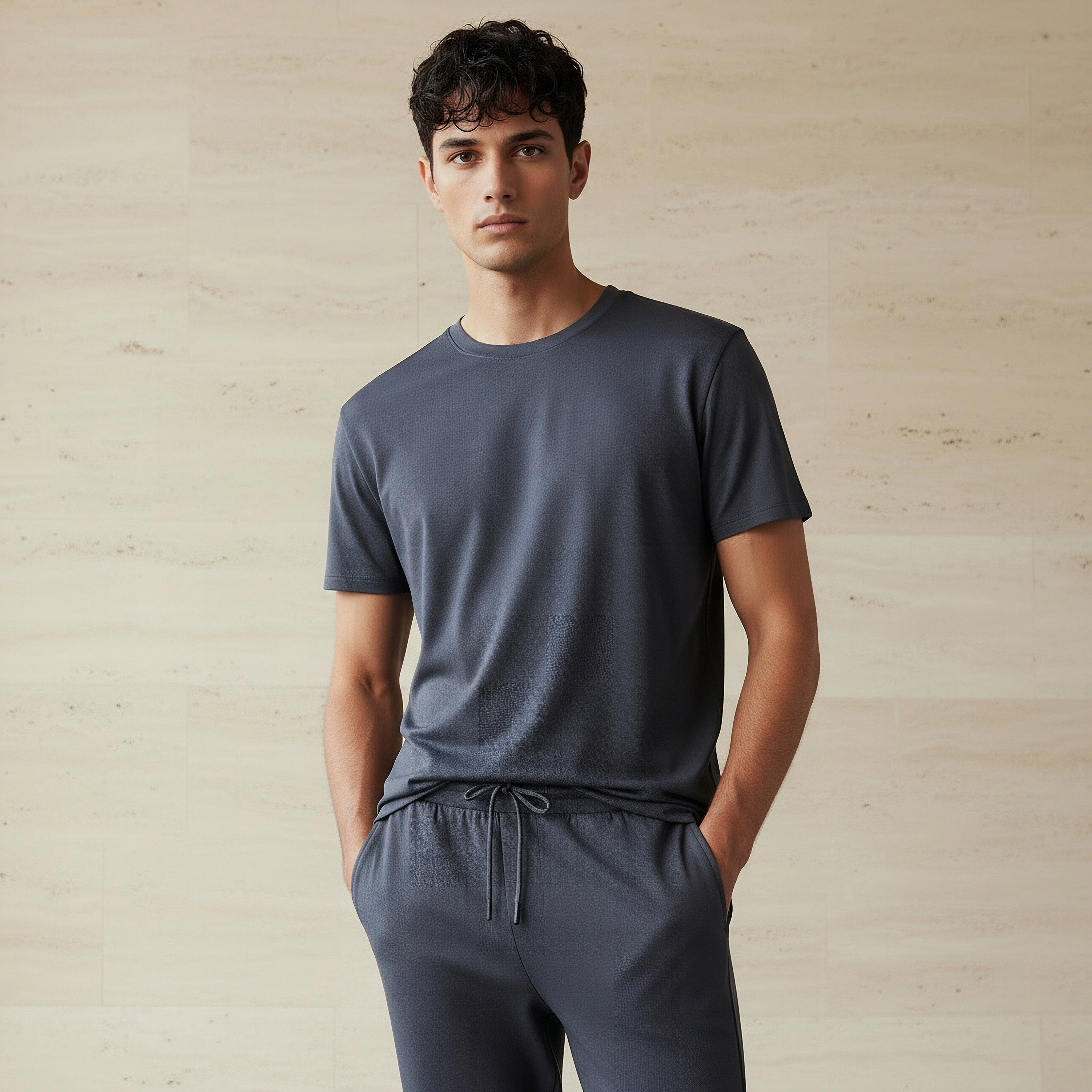 Men Twill T-shirt and Joggers Set-men-clothing-sportswearandactivewear-tracksuits-image-2