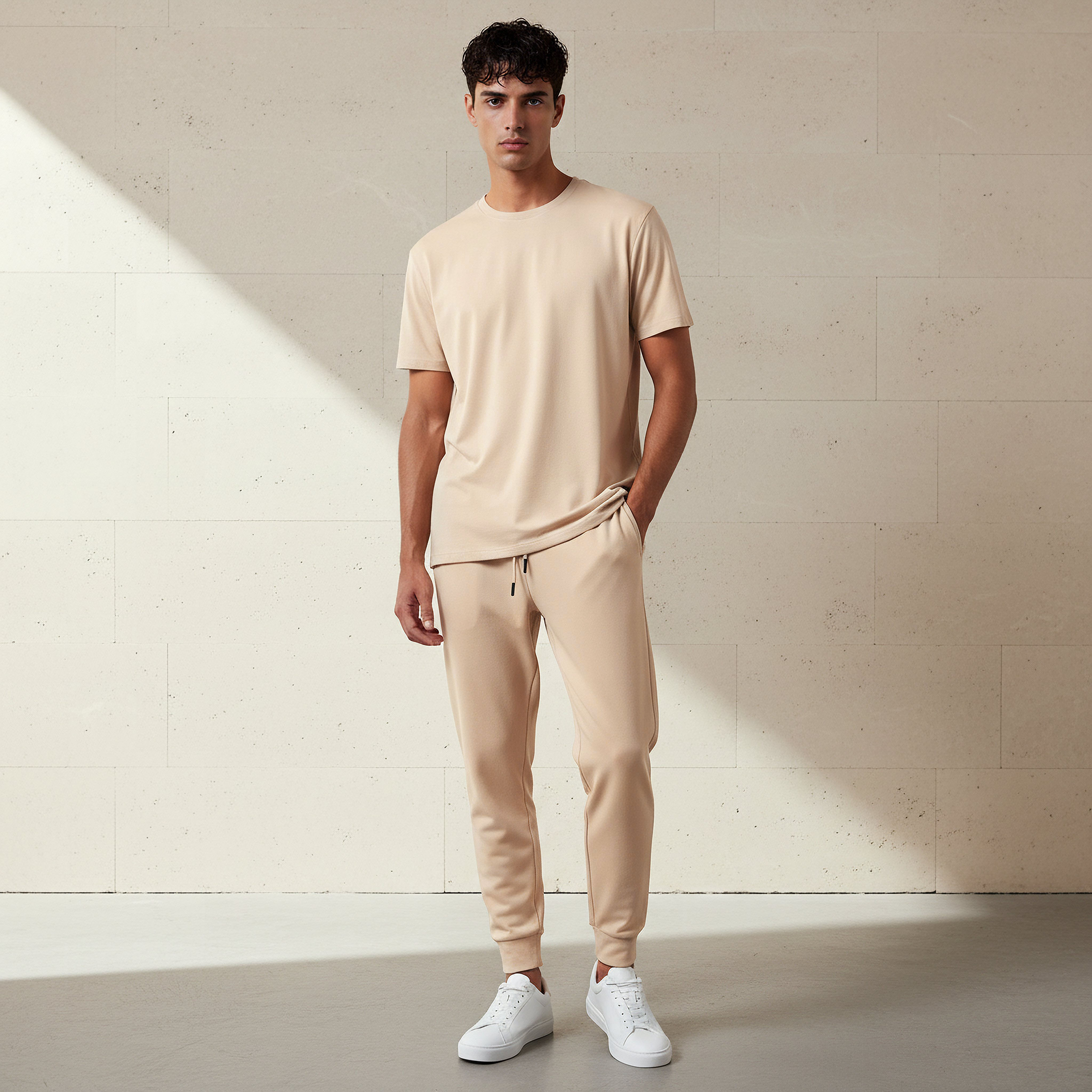 Men Twill T-shirt and Joggers Set-men-clothing-sportswearandactivewear-tracksuits-image-1