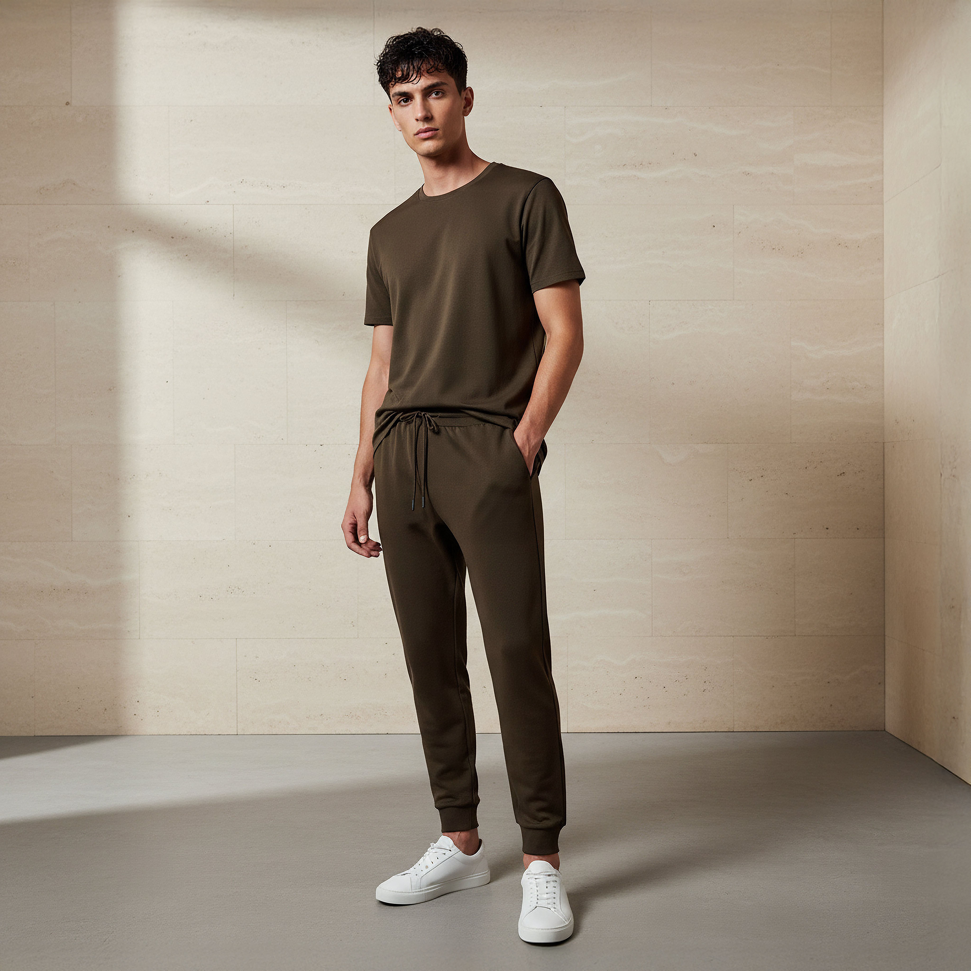 Men Twill T-shirt and Joggers Set-men-clothing-sportswearandactivewear-tracksuits-image-1