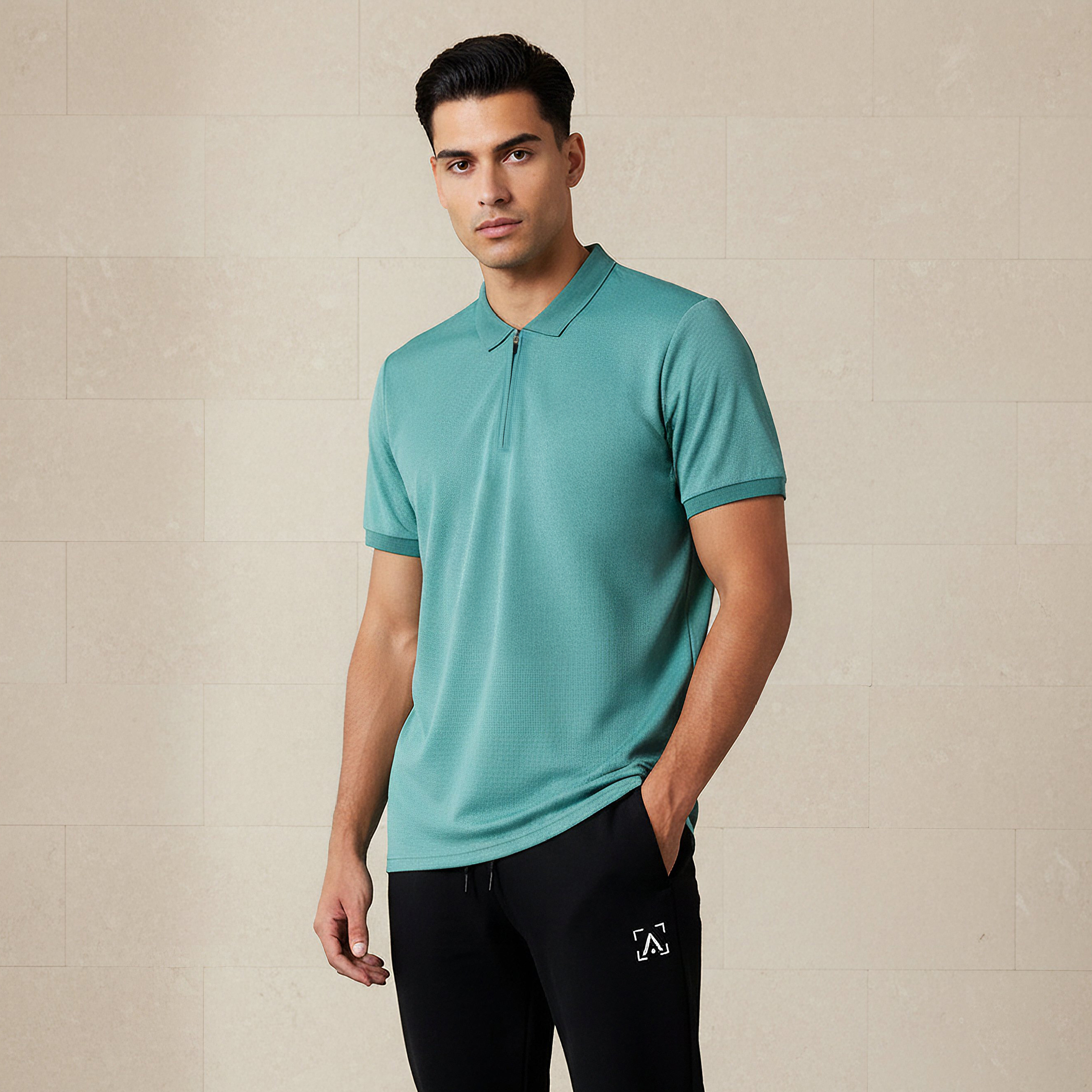 Men Short Sleeves Textured Polo T-shirt-men-clothing-tshirtsandpolos-polos-image-1