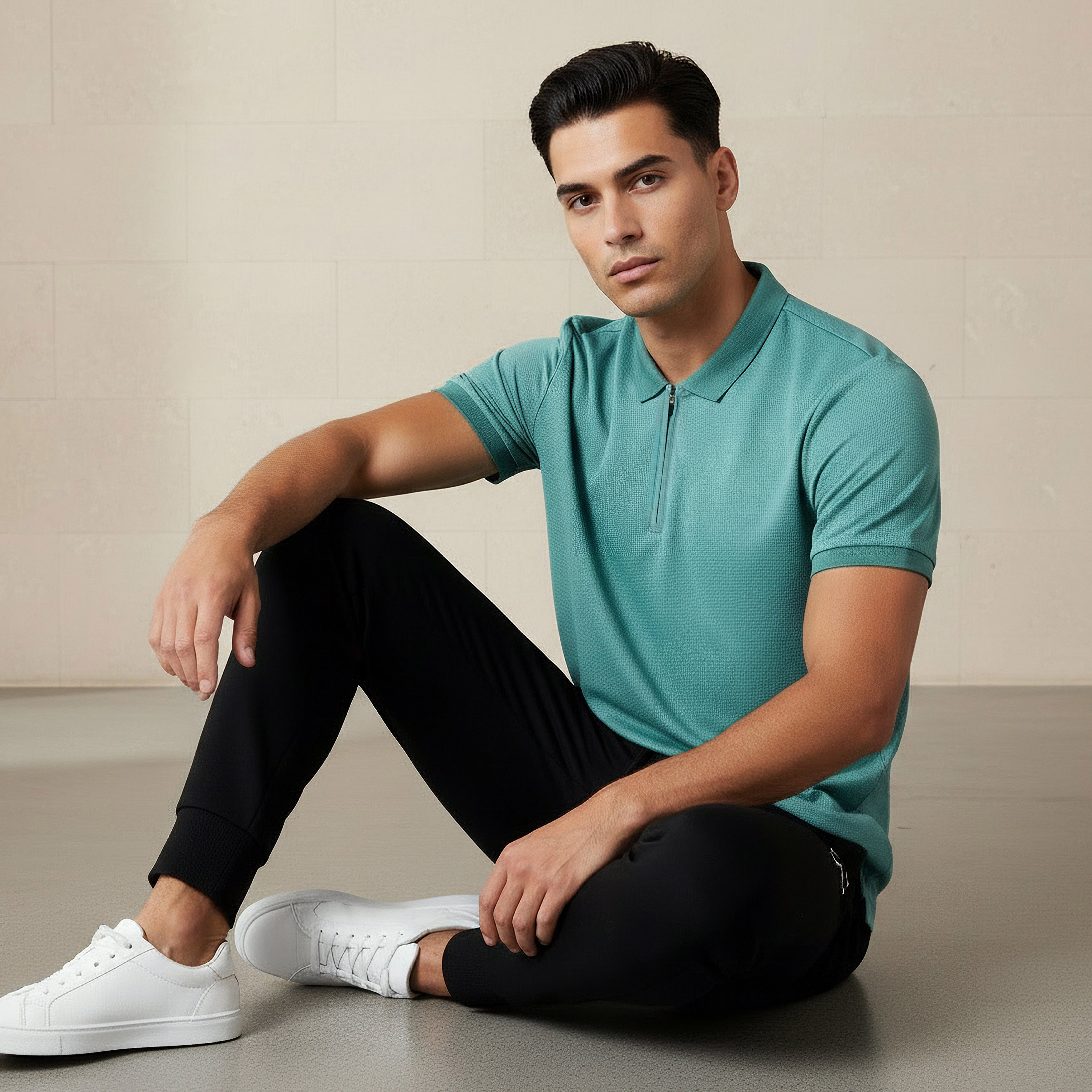 Men Short Sleeves Textured Polo T-shirt-men-clothing-tshirtsandpolos-polos-image-2