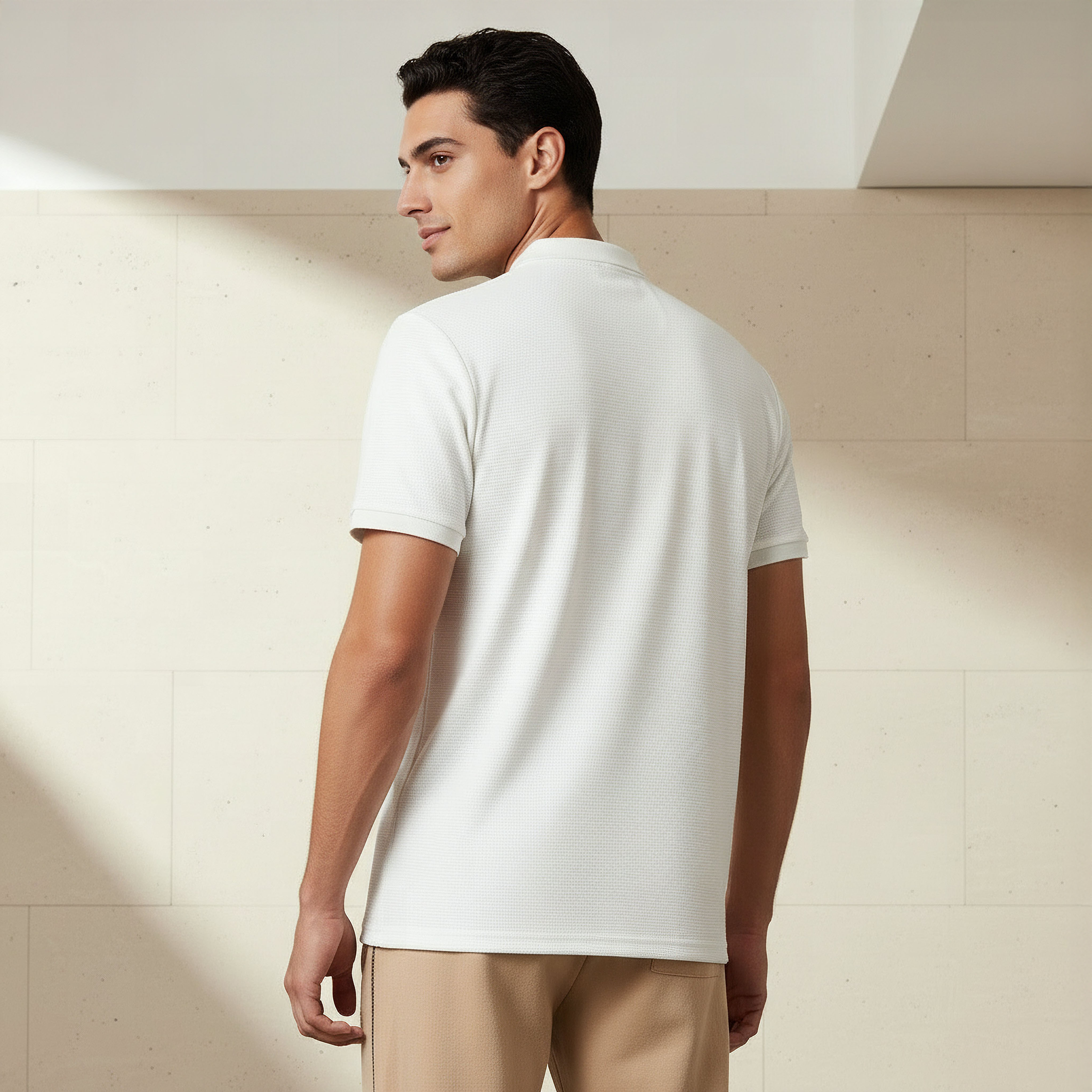 تيشيرت بولو بارز الملمس بأكمام قصيرة للرجال-men-clothing-tshirtsandpolos-polos-image-3