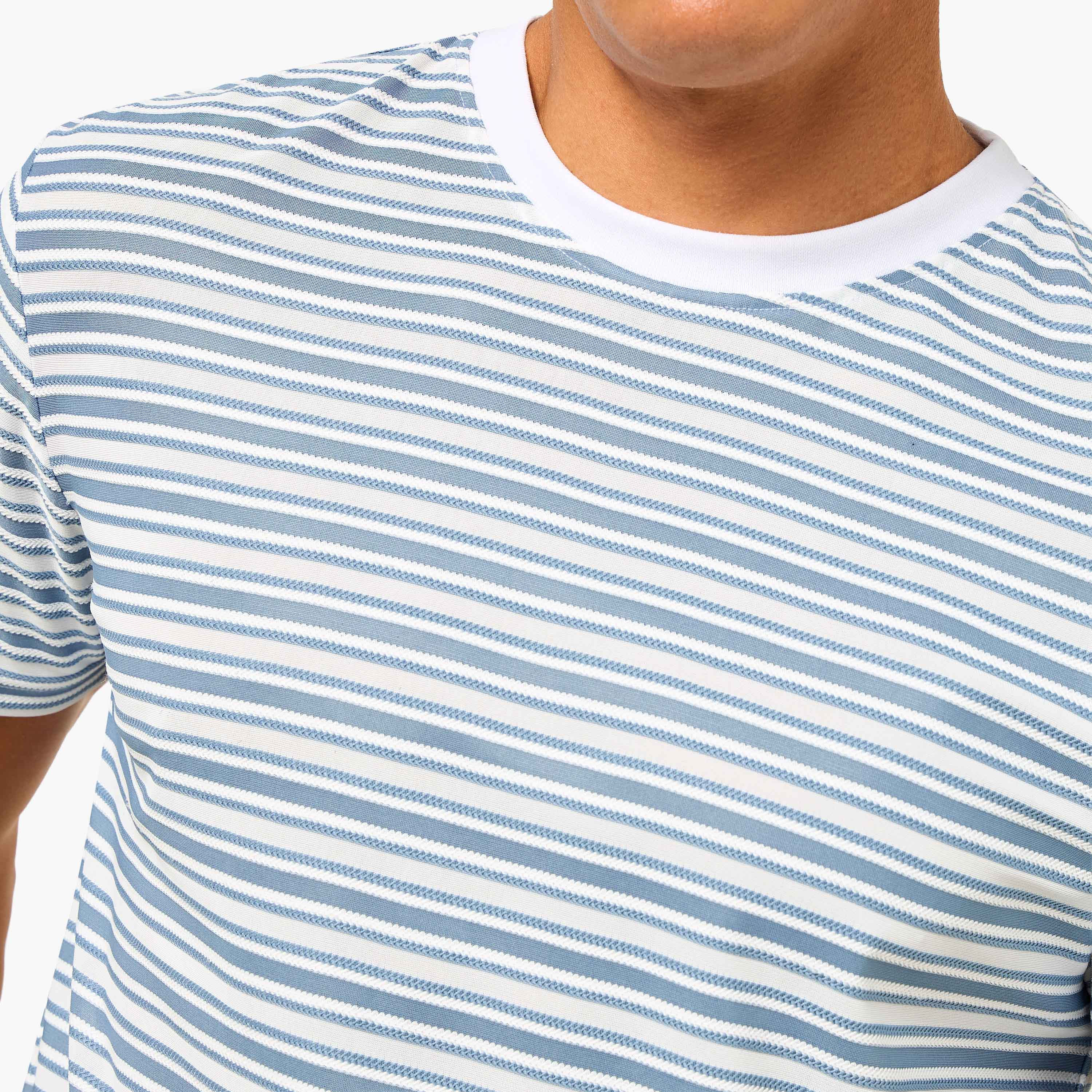 Men Regular Fit Crew Neck Short Sleeves Striped T-shirt-men-clothing-tshirtsandpolos-tshirts-image-2