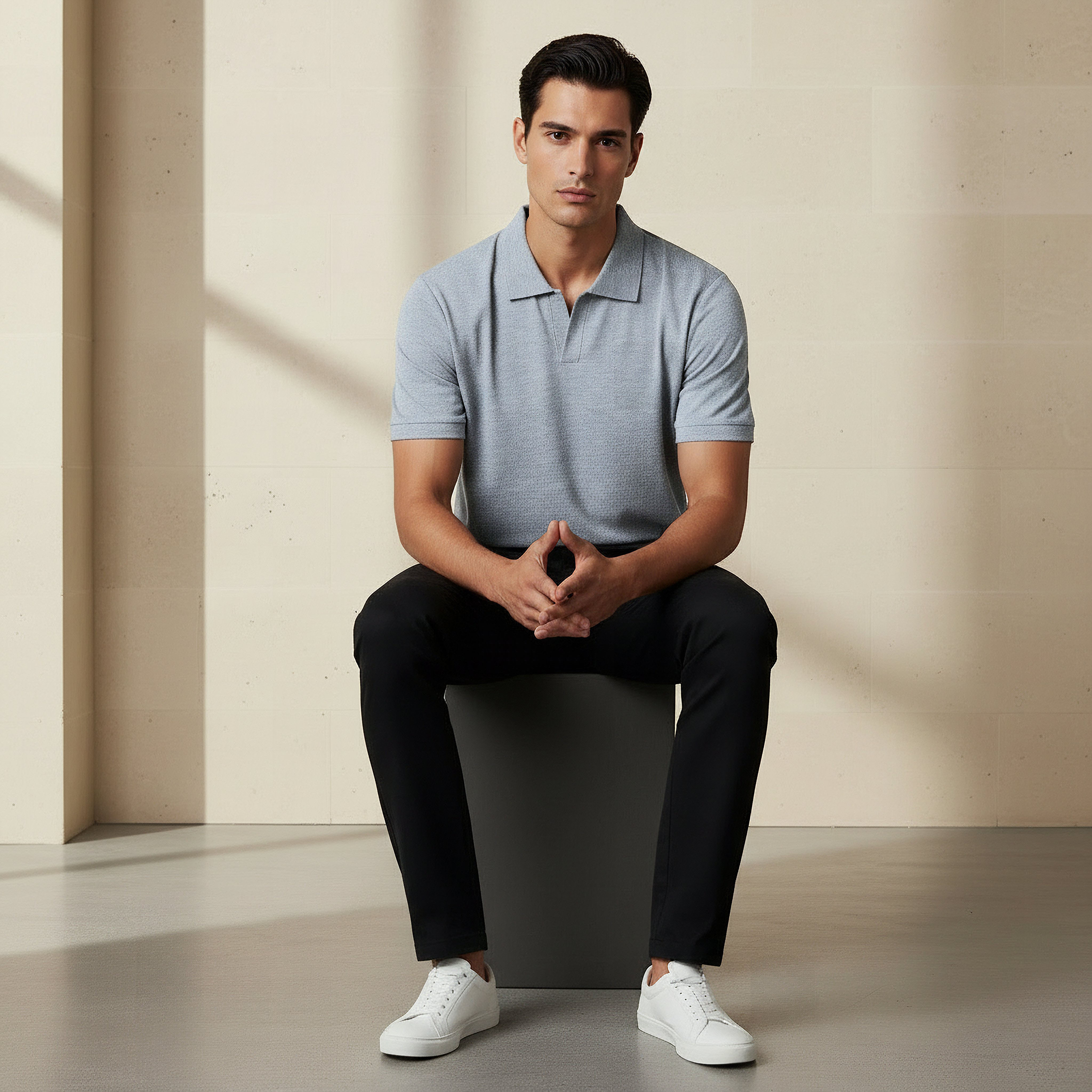 Men Short Sleeves Textured Polo T-shirt-men-clothing-tshirtsandpolos-polos-image-3