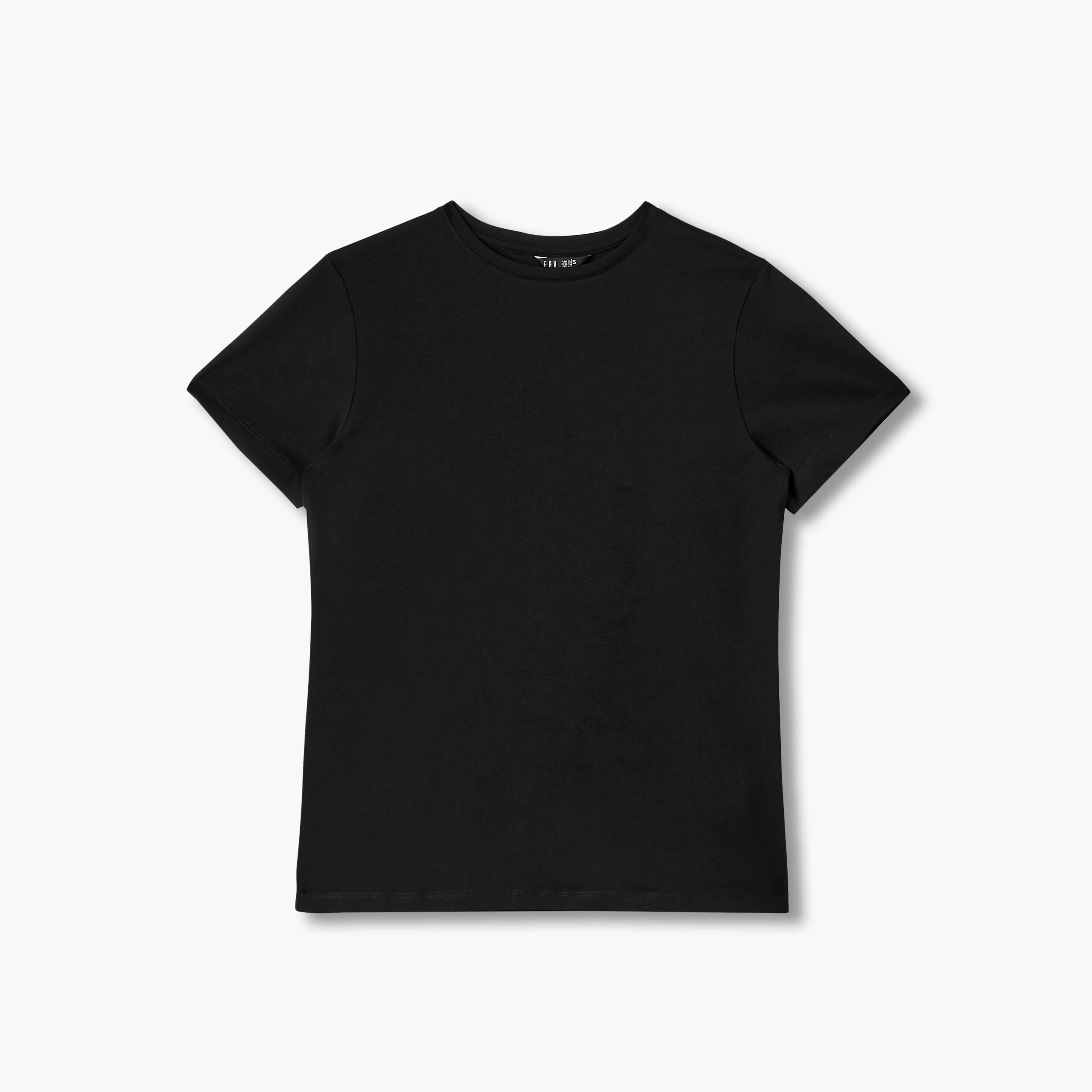 طقم تيشيرت بياقة ضيقة وأكمام قصيرة قطعيتن للنساء-women-clothing-tshirts-image-3