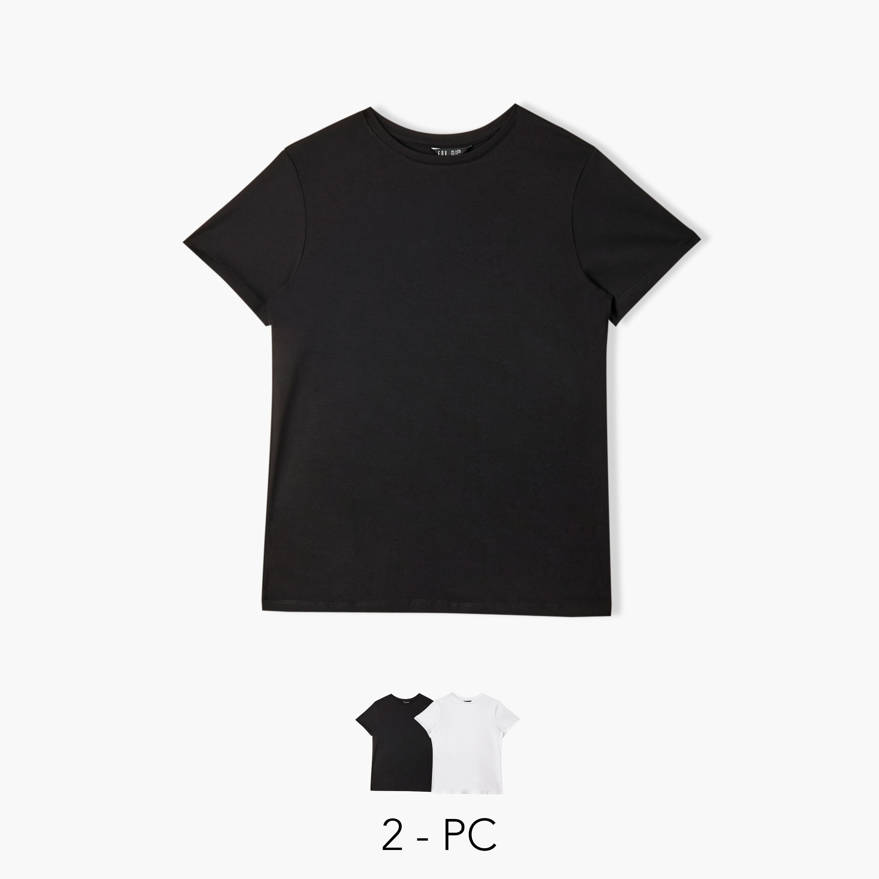 Women Crew Neck Short Sleeve T-shirt - Set of 2-women-clothing-tshirts-image-1
