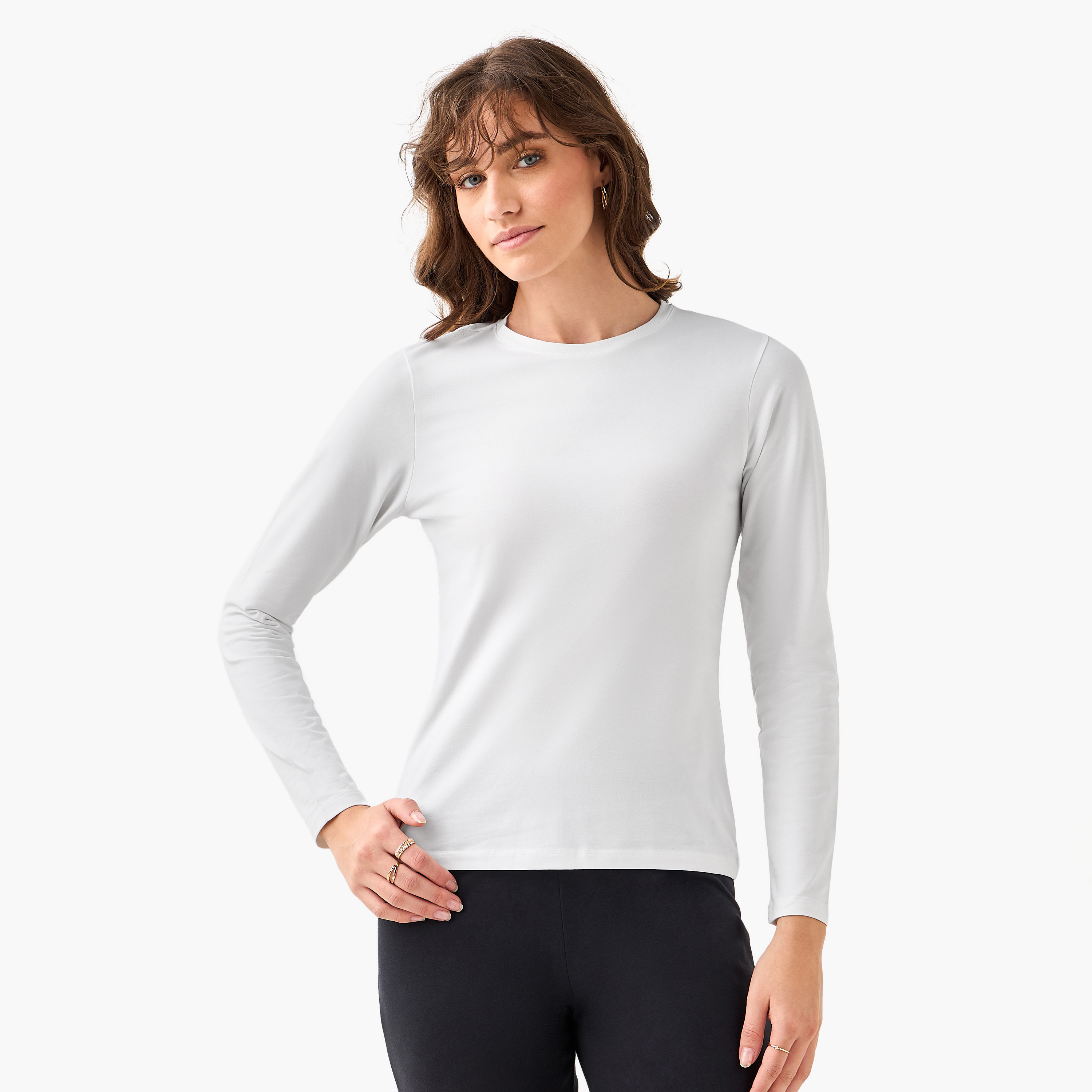 Women Crew Neck Long Sleeve T-shirt-women-clothing-tshirts-image-2