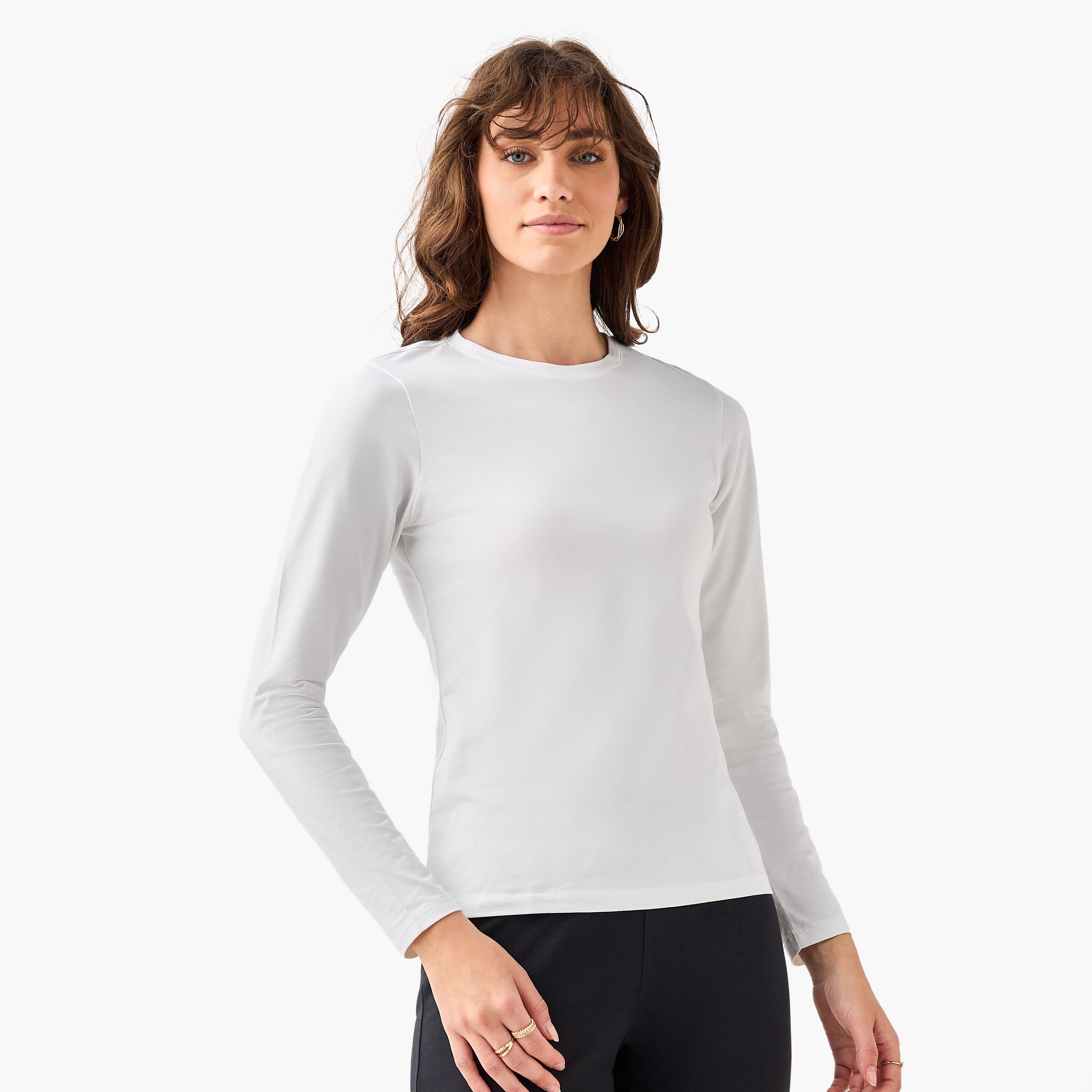 Women Crew Neck Long Sleeve T-shirt-women-clothing-tshirts-image-4