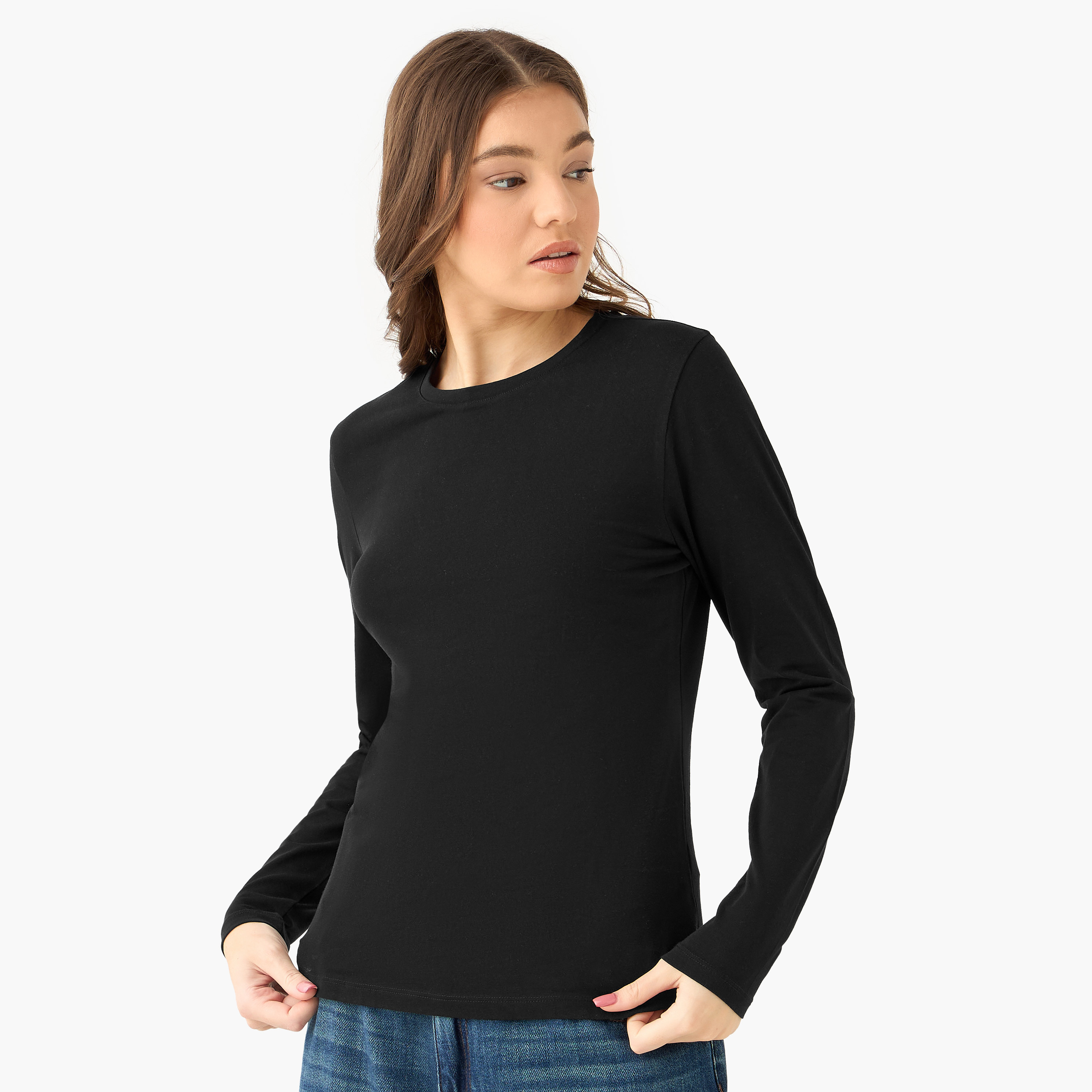 Women Crew Neck Long Sleeve T-shirt-women-clothing-tshirts-image-2