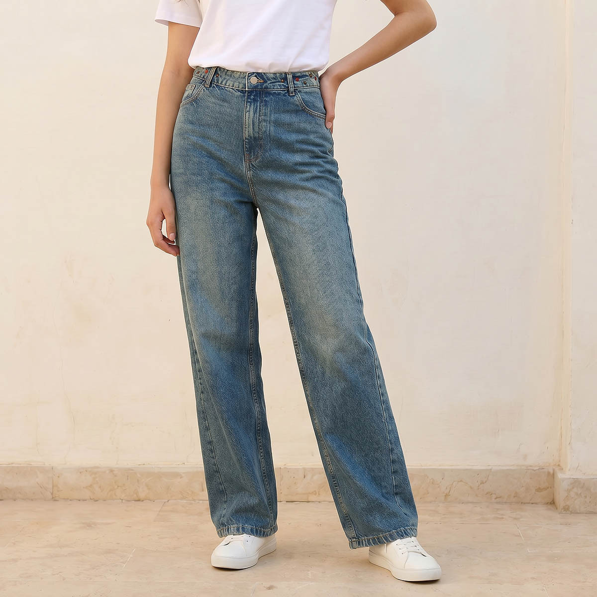بنطلون جينز بقصّة باجي وخصر مرتفع للنساء من لي كوبر-women-clothing-bottoms-jeans-image-1