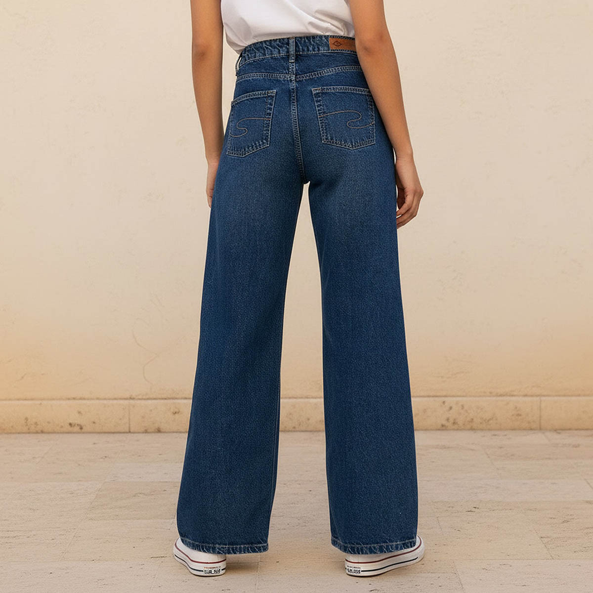 Lee Cooper Wide Leg Button Waist Jeans with Pockets Cotton-women-clothing-bottoms-jeans-image-4