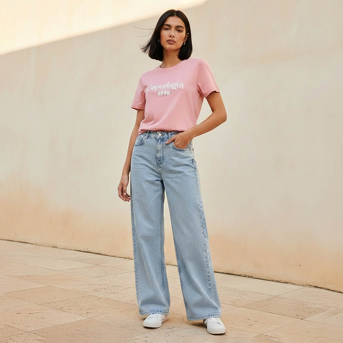 Lee Cooper Wide Leg Button Waist Jeans with Pockets Cotton-women-clothing-bottoms-jeans-image-3