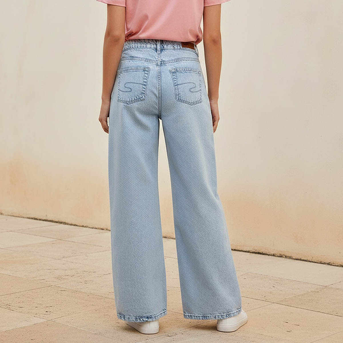 Lee Cooper Wide Leg Button Waist Jeans with Pockets Cotton-women-clothing-bottoms-jeans-image-4