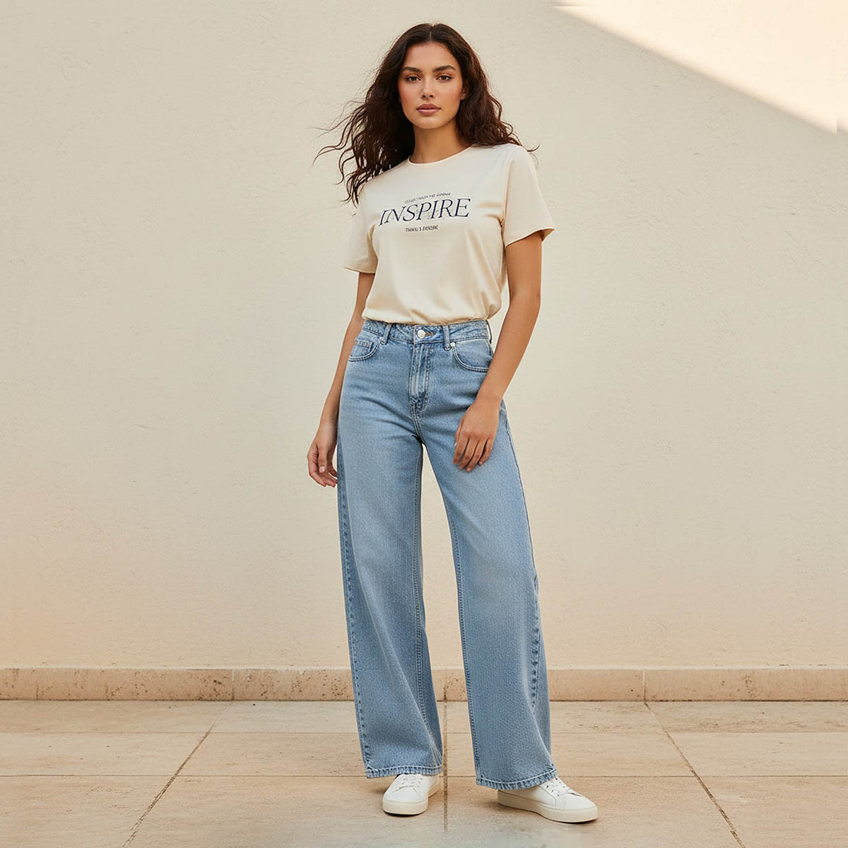Lee Cooper Wide Leg Button Waist Jeans with Pockets Cotton-women-clothing-bottoms-jeans-image-3