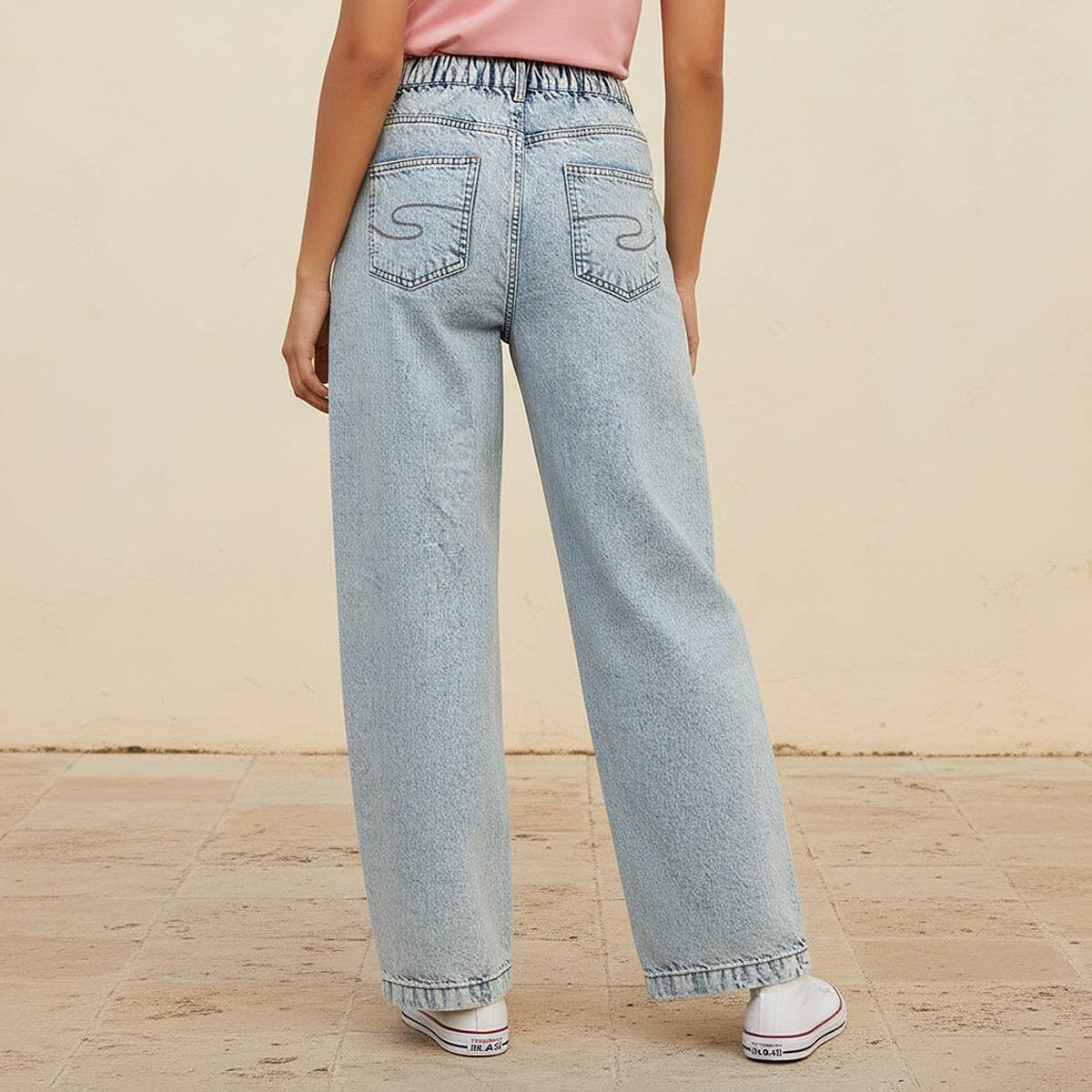 Lee Cooper Wide Leg Button Waist Jeans with Pockets Cotton-women-clothing-bottoms-jeans-image-4