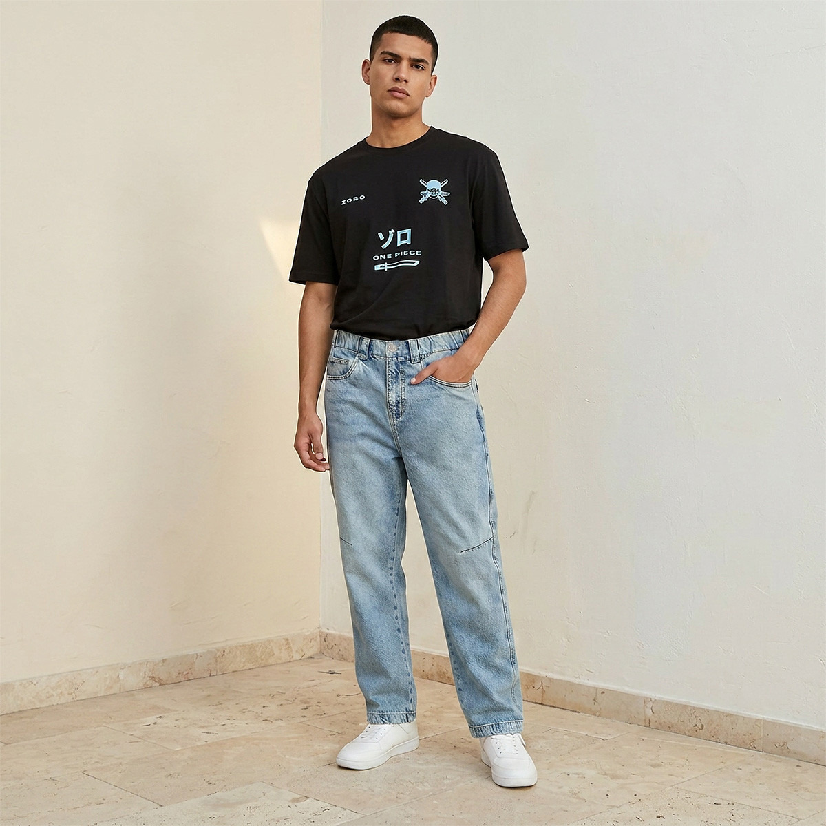 بنطلون جينز بقصة واسعة وخصر متوسط من لي كوبر-men-clothing-bottoms-joggers-image-3