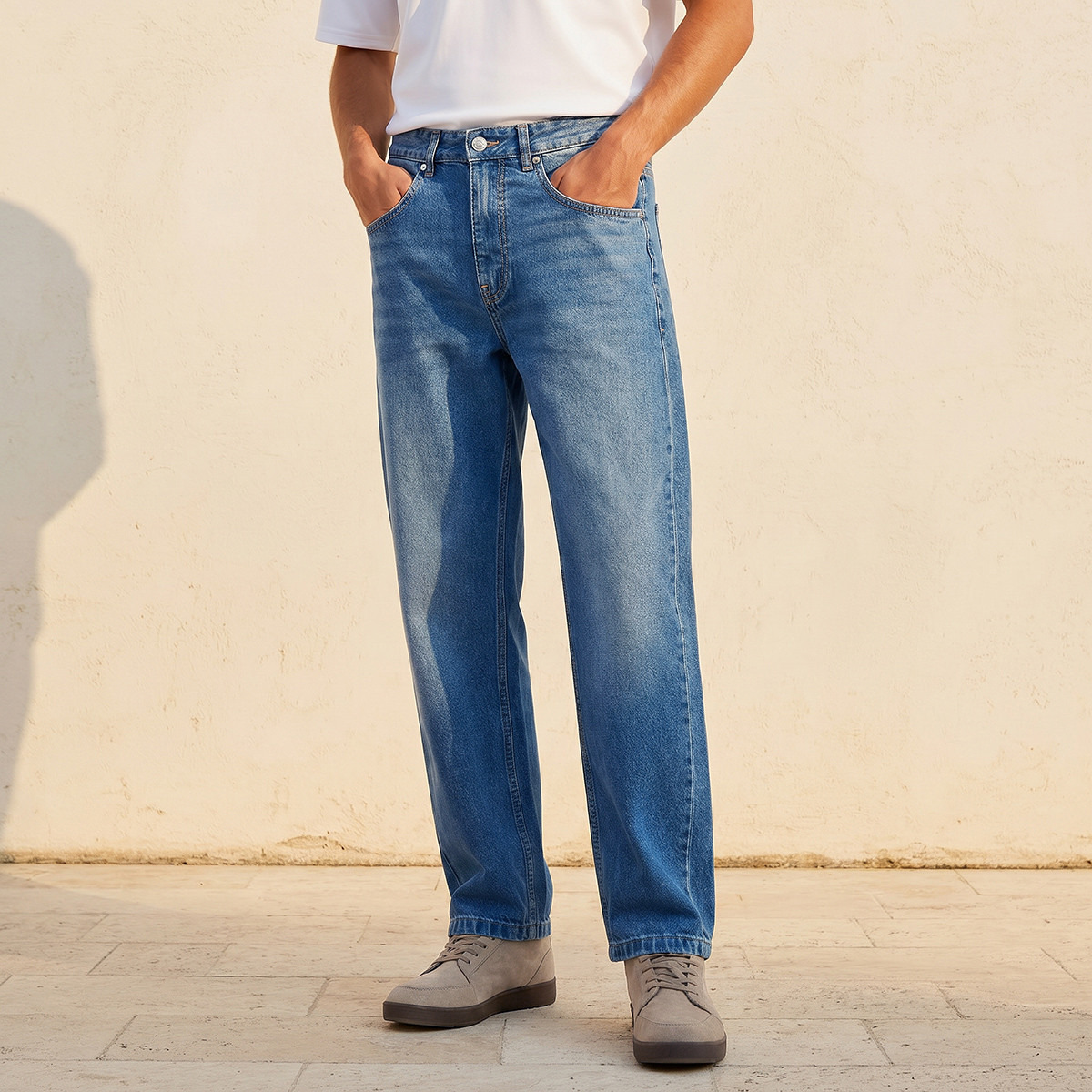 Lee Cooper Relaxed Fit Mid-Rise Pocket Jeans-men-clothing-jeans-image-1