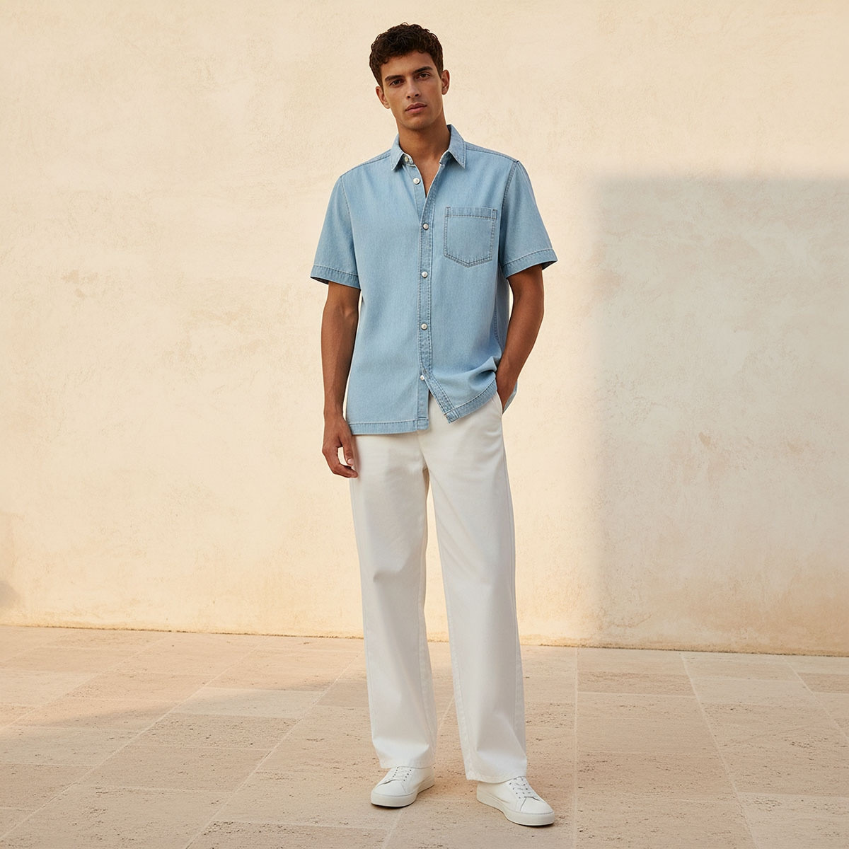 Lee Cooper Relaxed Fit Collared Short Sleeves Shirt-men-clothing-shirts-image-3