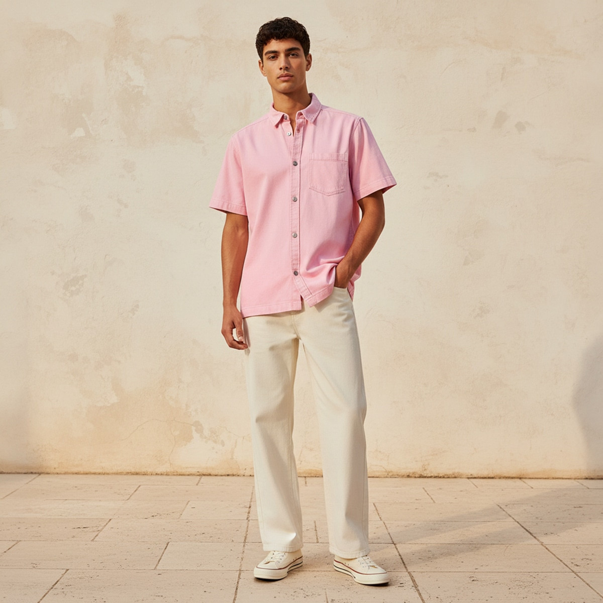 Lee Cooper Relaxed Fit Collared Short Sleeves Shirt-men-clothing-shirts-image-3