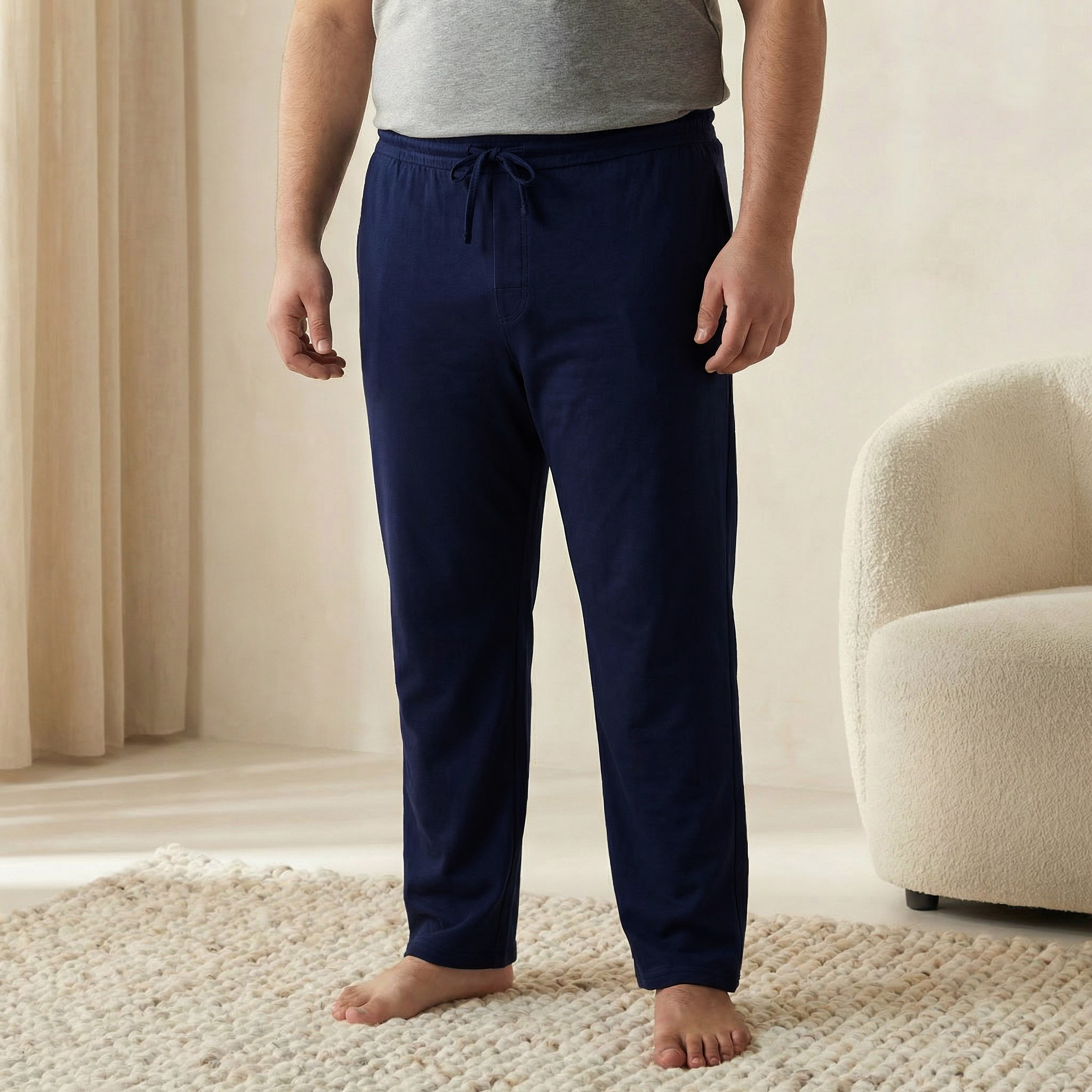 طقم ملابس نوم قطن برباط خصر للرجال-men-clothing-nightwear-sets-image-5