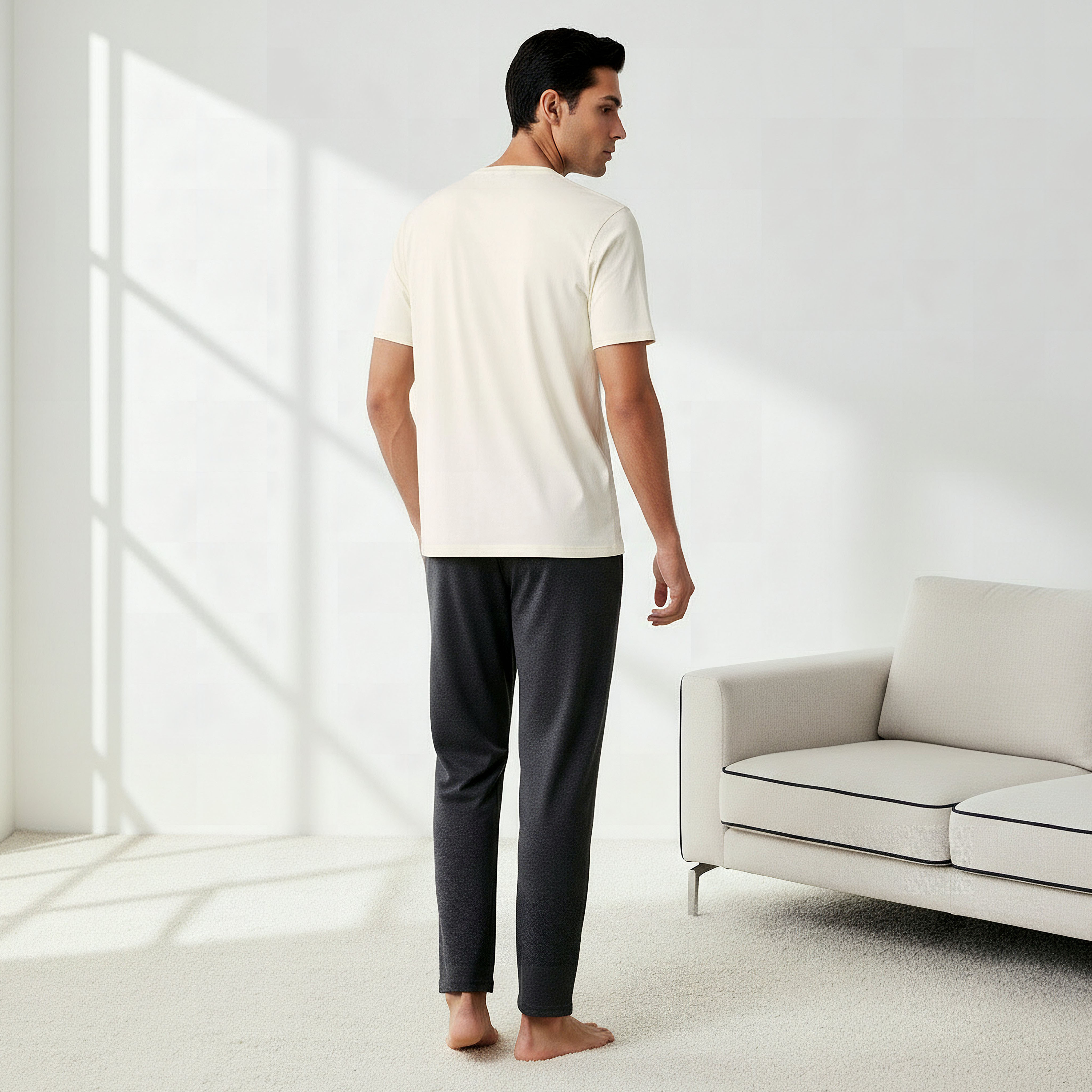 Men Cotton Henley Neck Nightwear Set-men-clothing-nightwear-sets-image-4