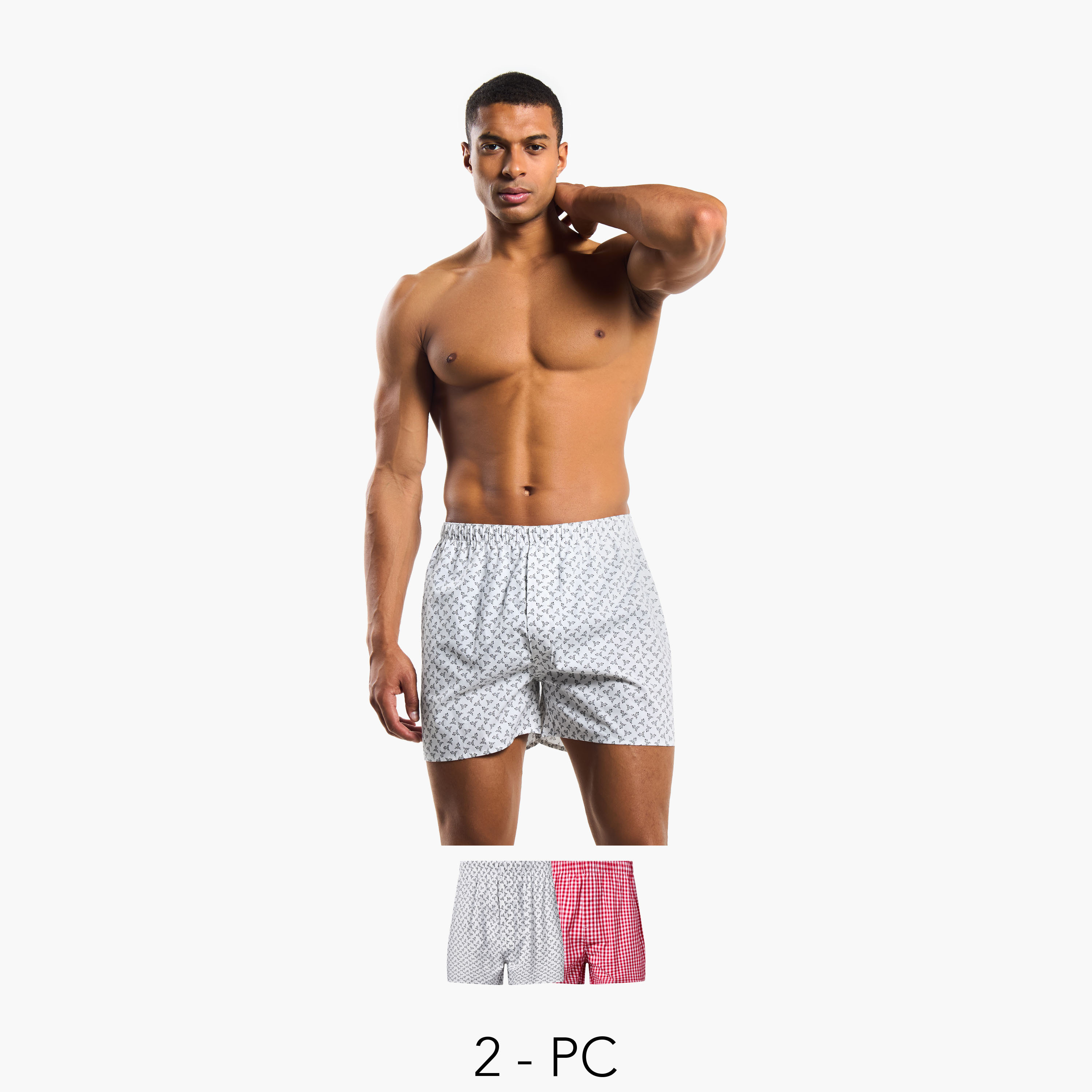 طقم سراويل داخلية بوكسر قطن قطعتين بطبعات للرجال-men-clothing-innerwear-underwear-image-1