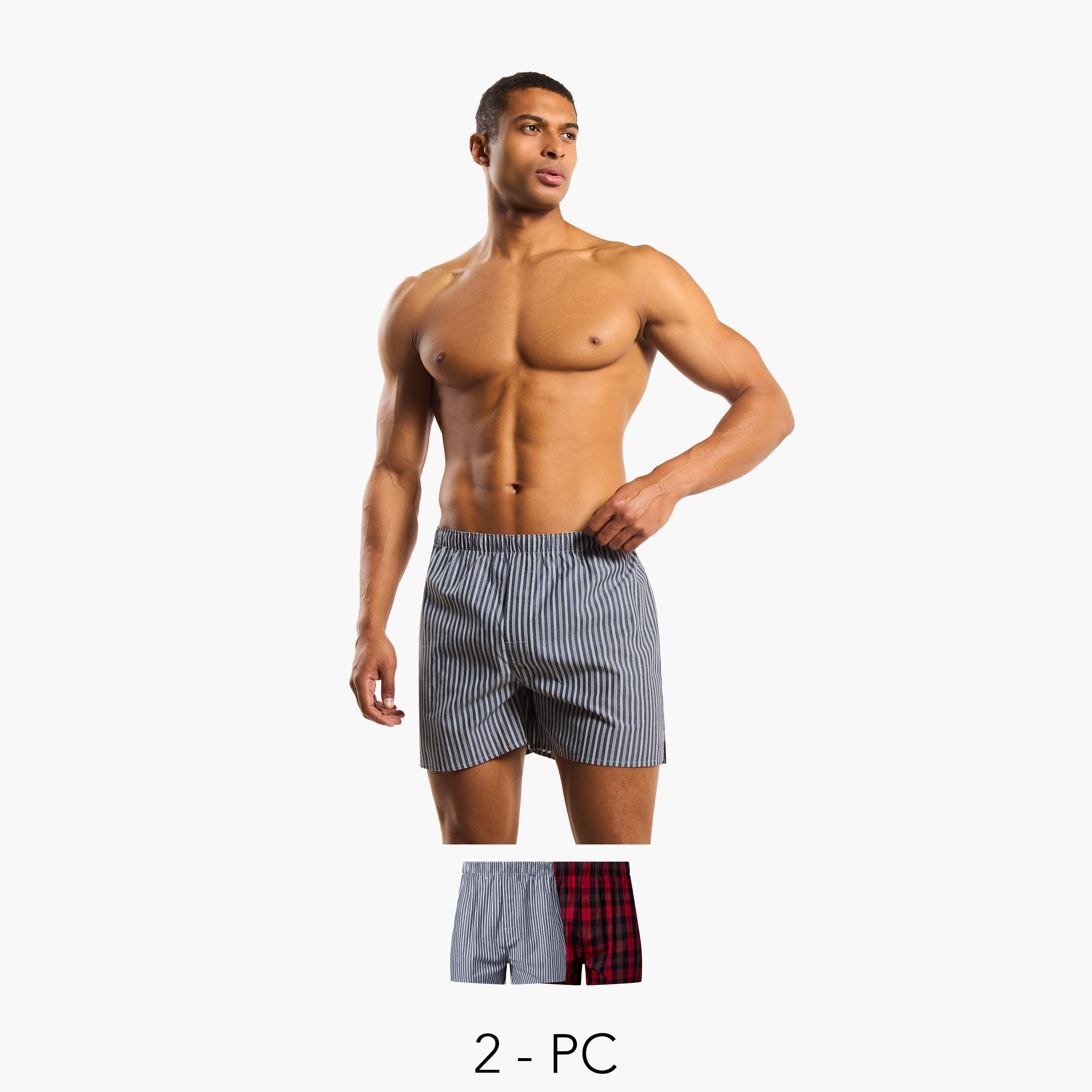 بوكسرات رجالية قطنية بطبعات - عبوة من قطعتين-men-clothing-innerwear-underwear-image-1