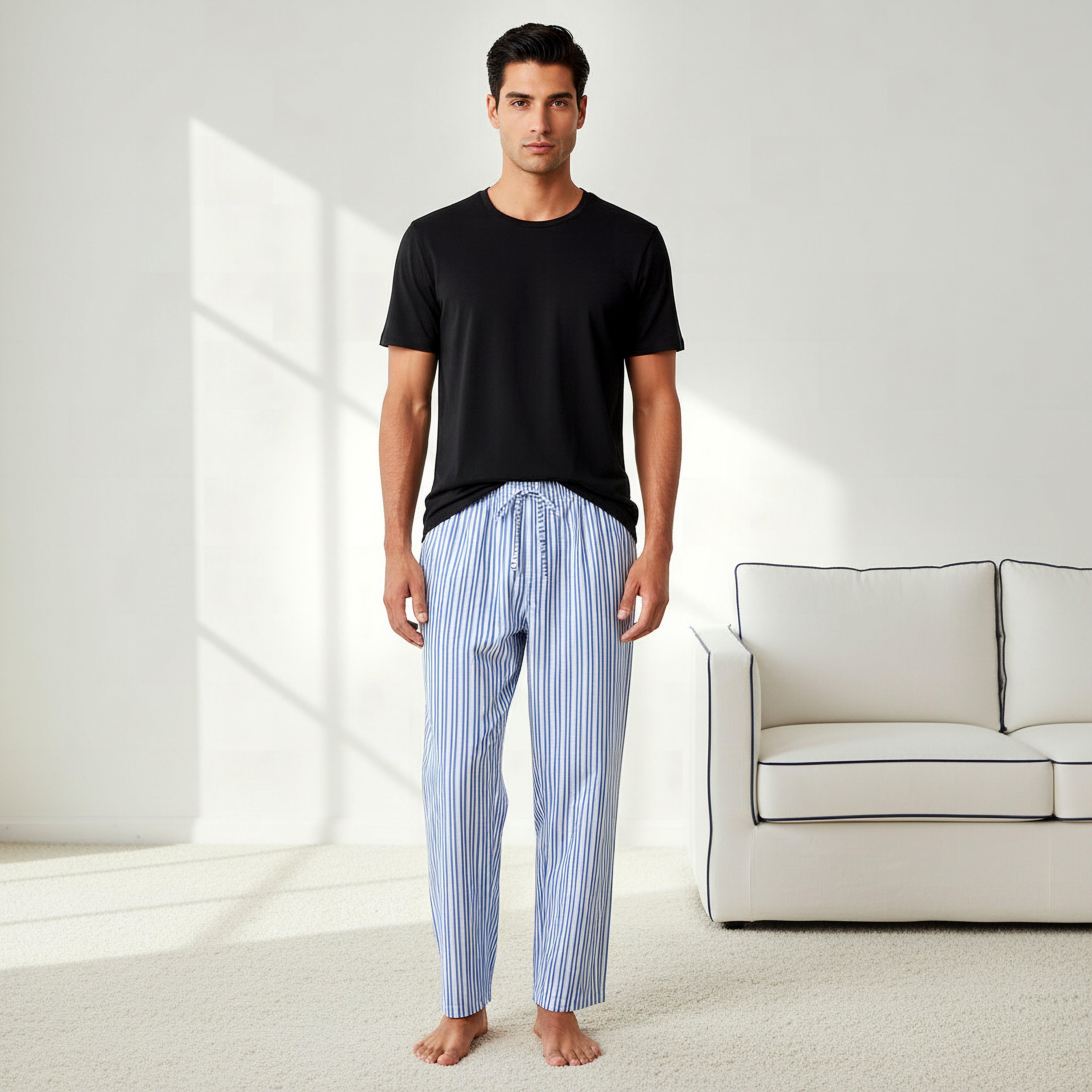 Men Cotton Striped Nightwear Set-men-clothing-nightwear-sets-image-1