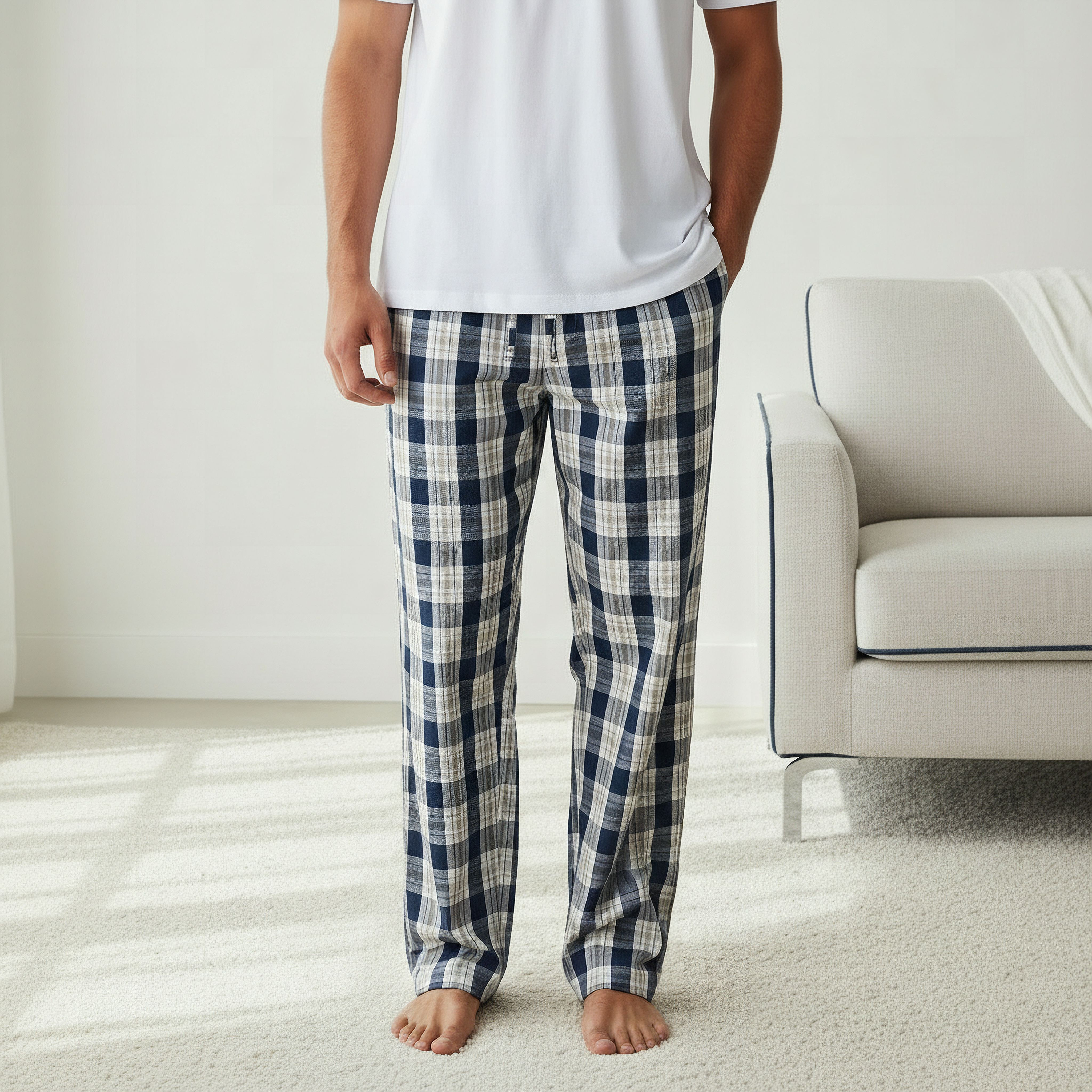 Men Cotton Checked Nightwear Set-men-clothing-nightwear-sets-image-5