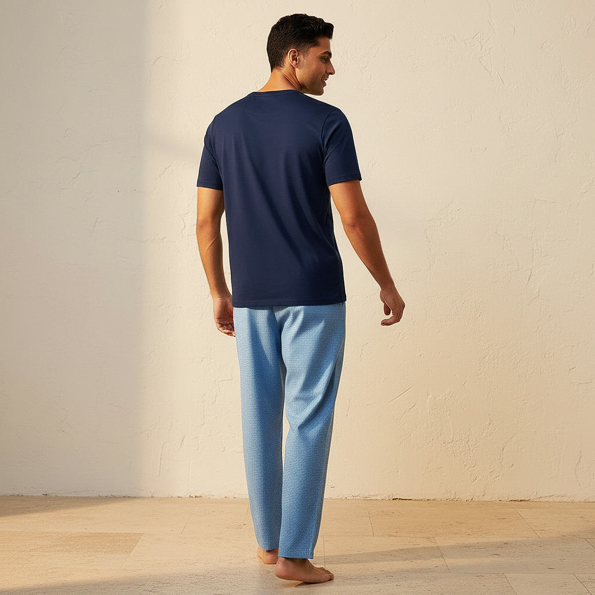 طقم ملابس نوم قطن كاروهات للرجال-men-clothing-nightwear-sets-image-4