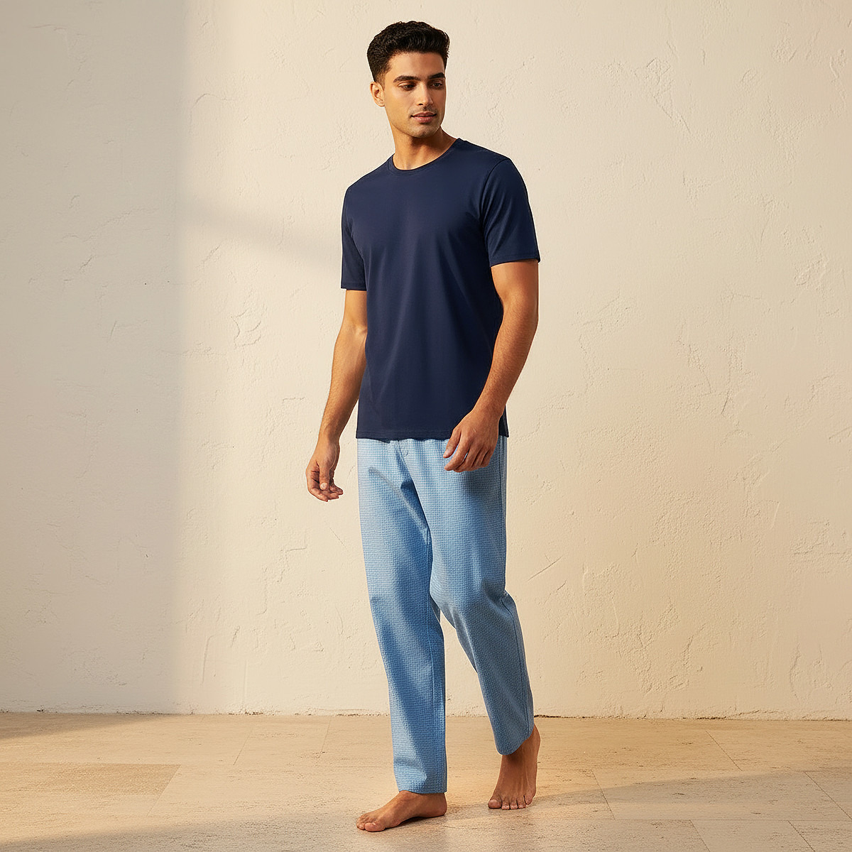 طقم ملابس نوم قطن كاروهات للرجال-men-clothing-nightwear-sets-image-7