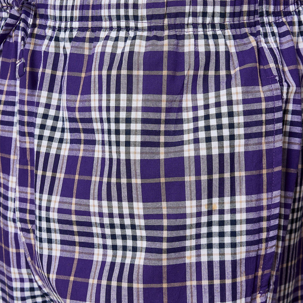 طقم بيجاما نوم قطن كاروهات بخصر رباط للرجال-men-clothing-nightwear-sets-image-6