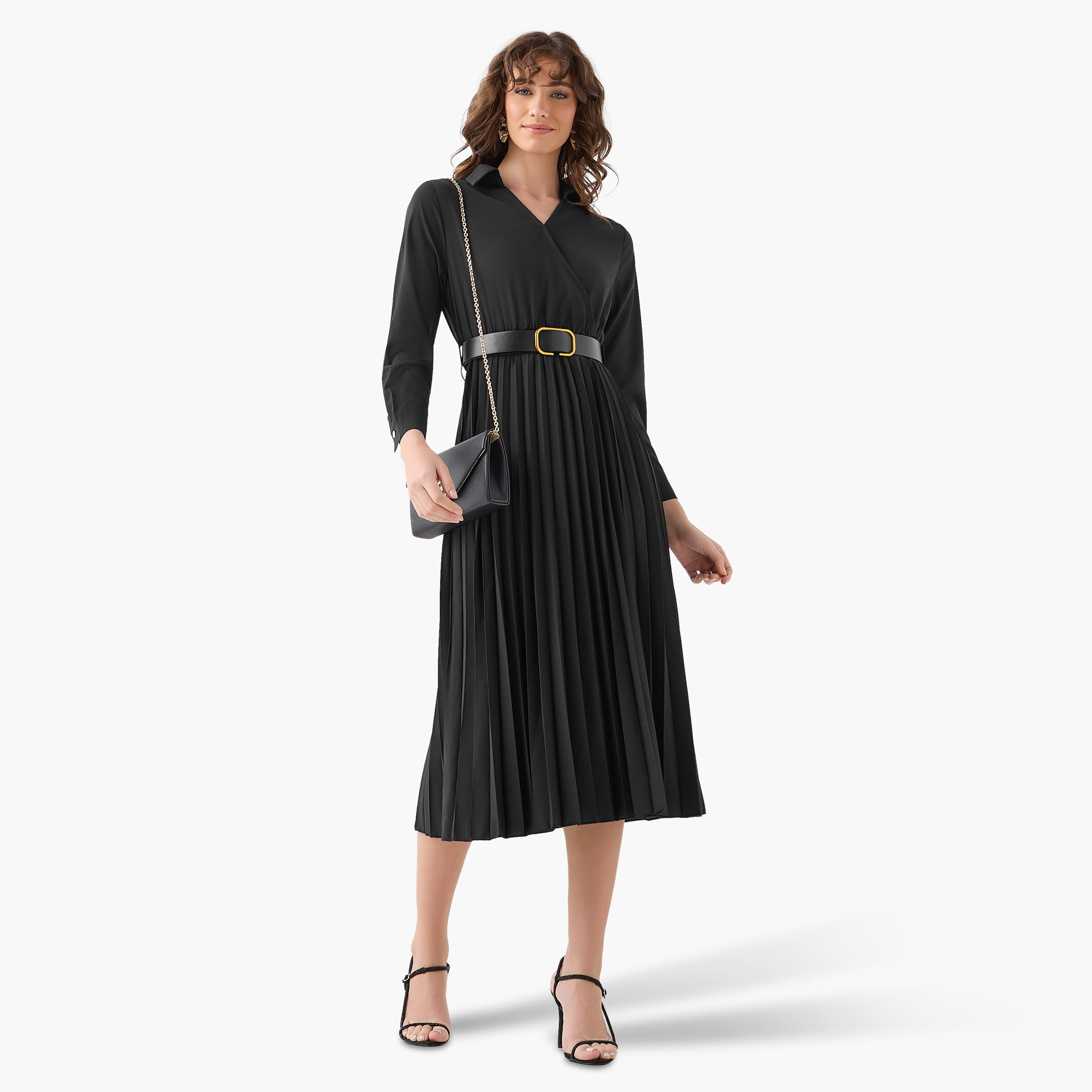 Midi Shirt Dress with Belt-women-clothing-dresses-image-3