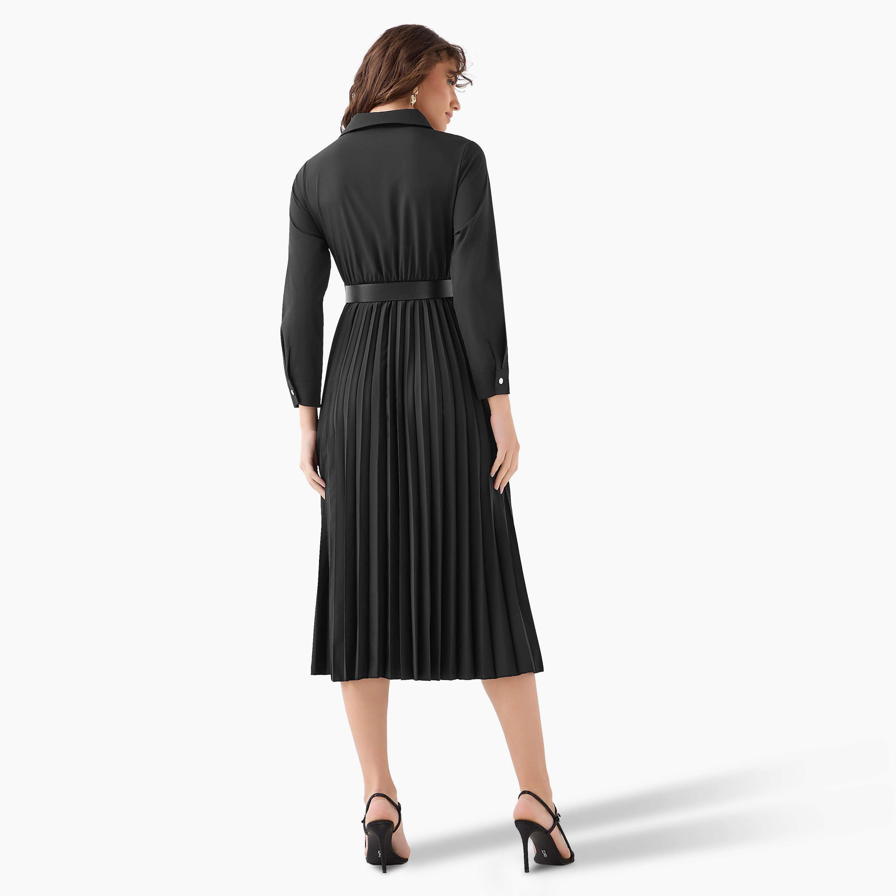 Midi Shirt Dress with Belt-women-clothing-dresses-image-4
