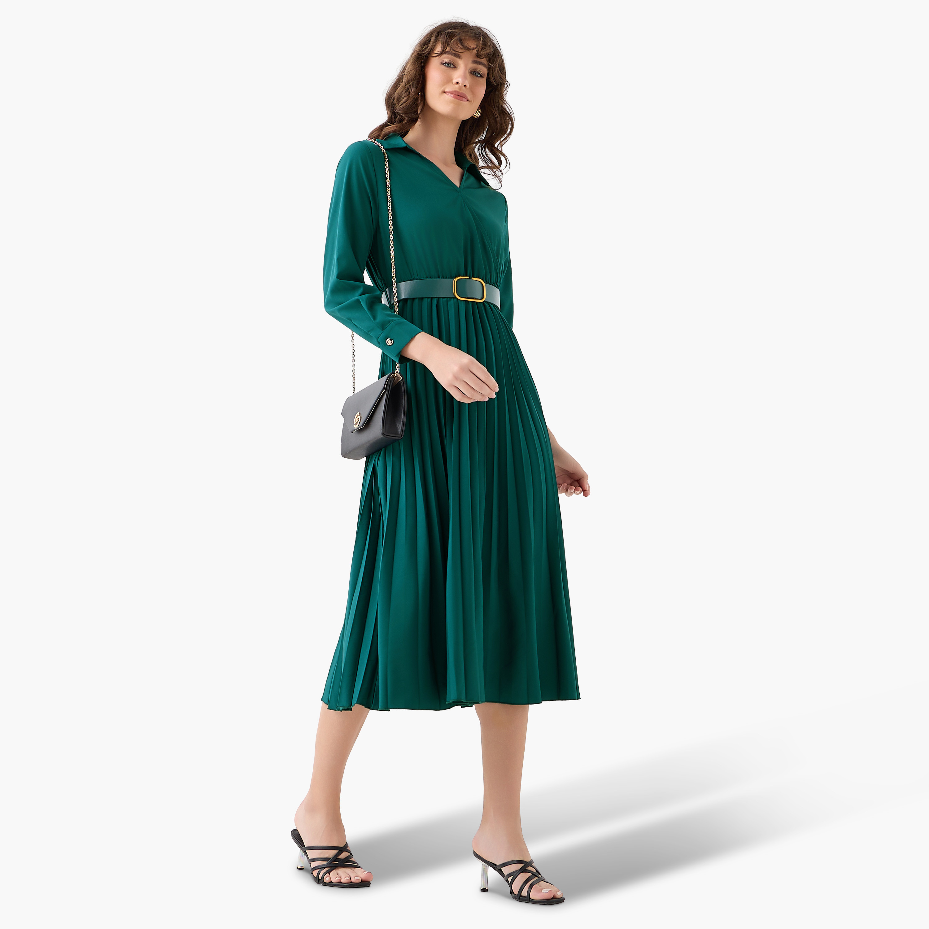 Midi Shirt Dress with Belt-women-clothing-dresses-image-3