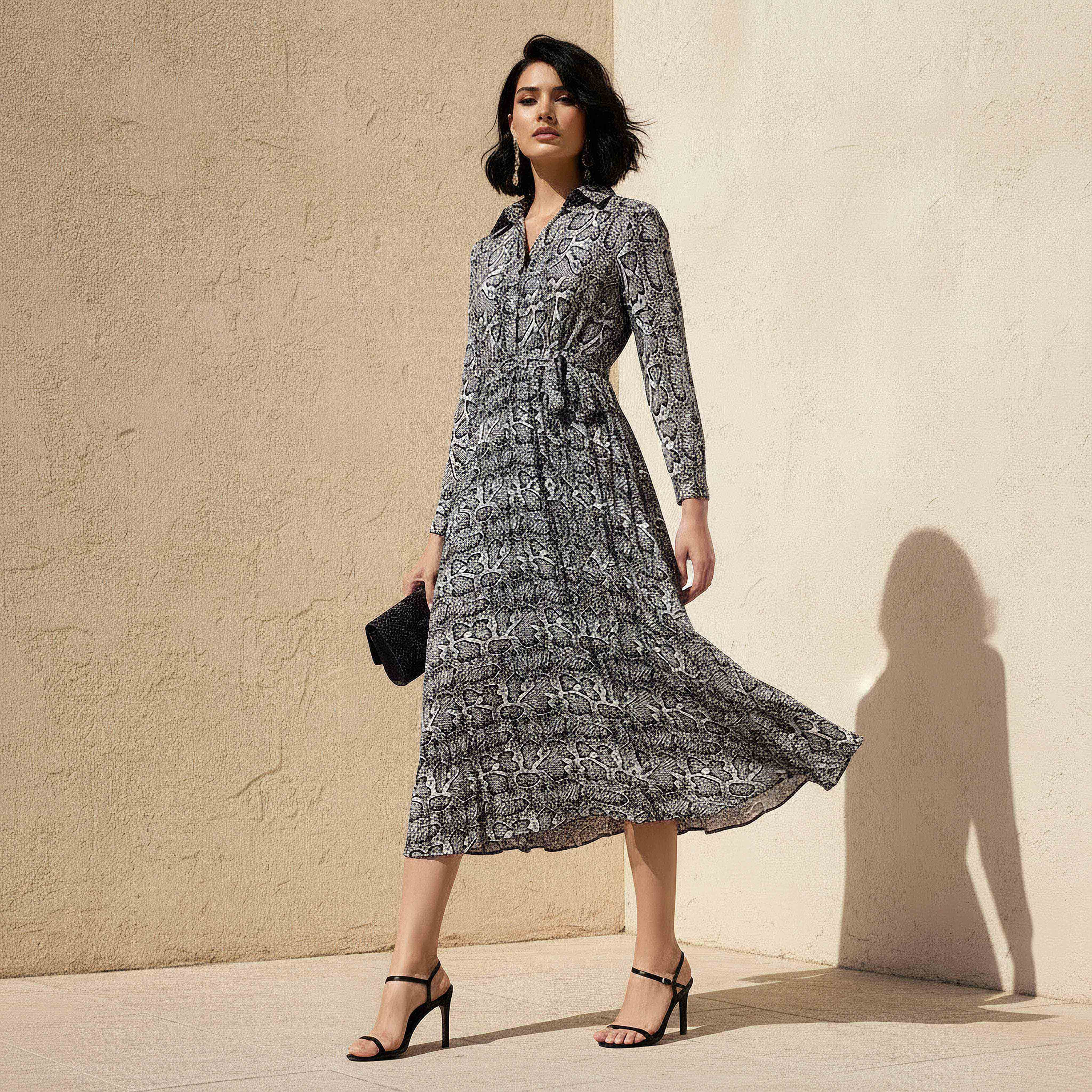 Midi Satin Wrap Dress with Animal Print-women-clothing-dresses-image-1