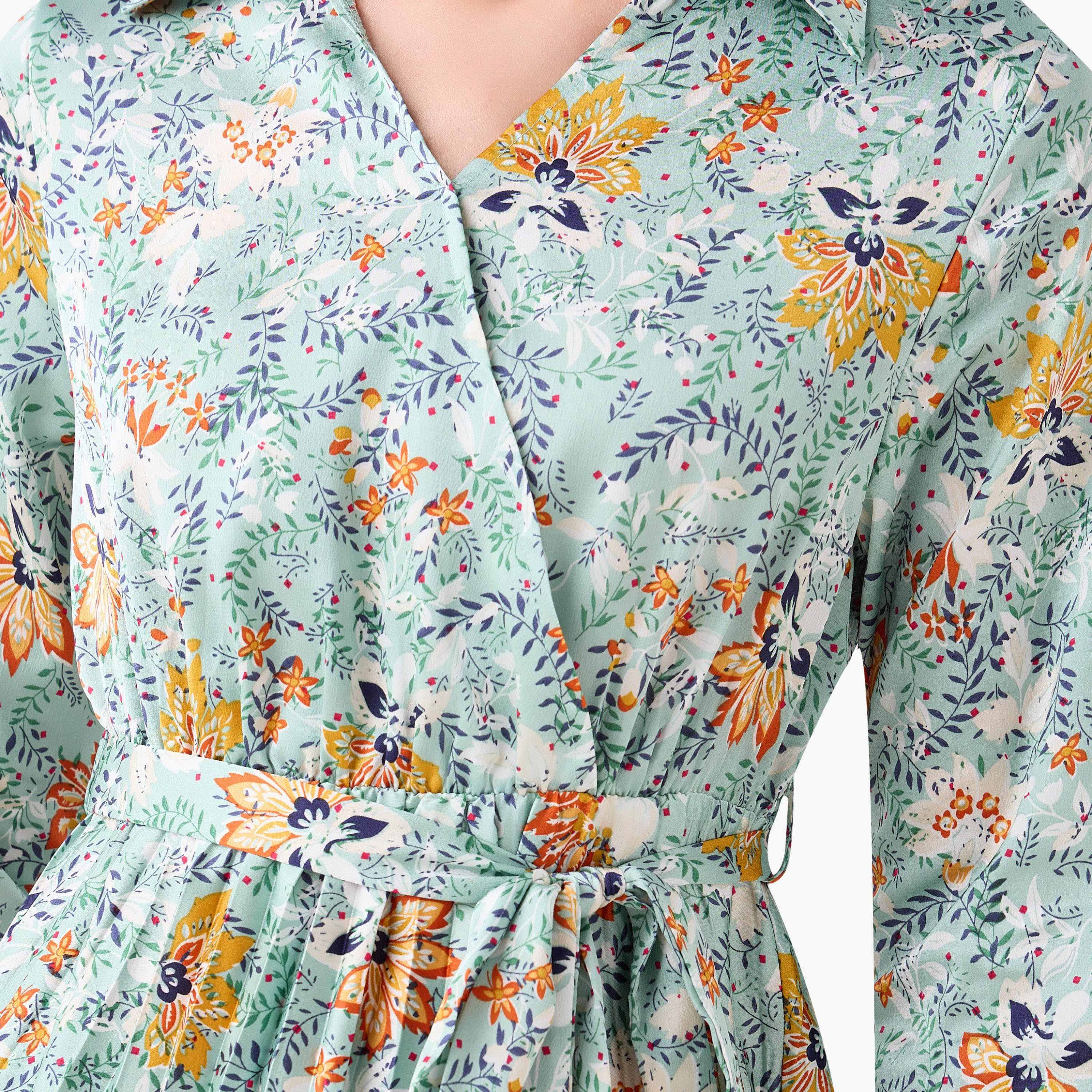 Midi Satin Wrap Dress with Floral Print-women-clothing-dresses-image-2