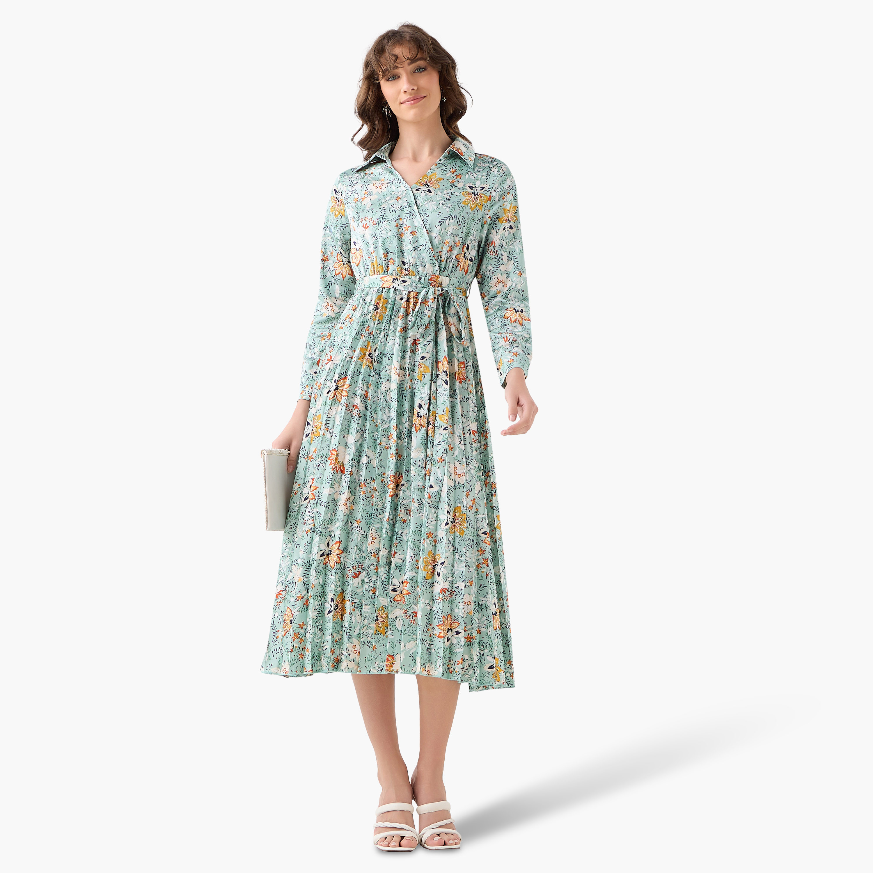 Midi Satin Wrap Dress with Floral Print-women-clothing-dresses-image-3